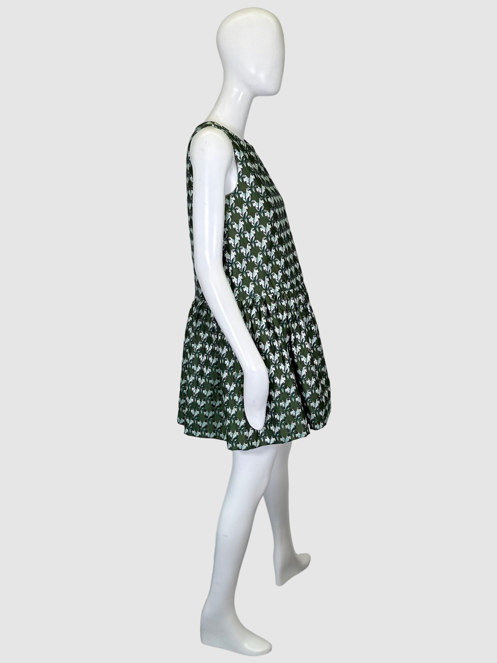 Maje Bird Pattern High Neck Mini Dress - Size 1