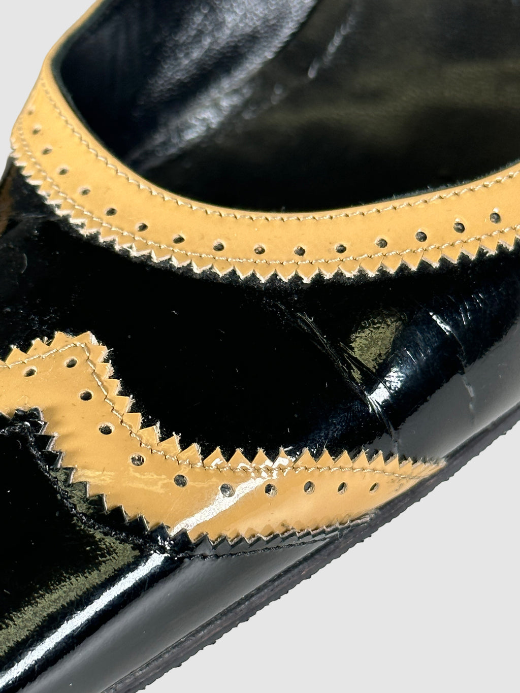 Patent Leather Contrast Stitch Pumps - Size 37.5