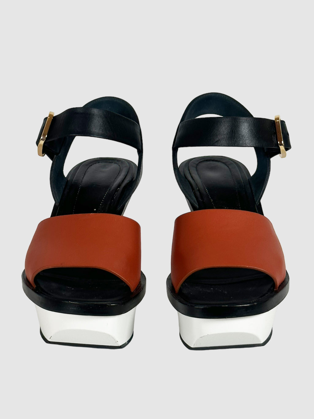 Marni Leather Wedge Sandals - Size 37