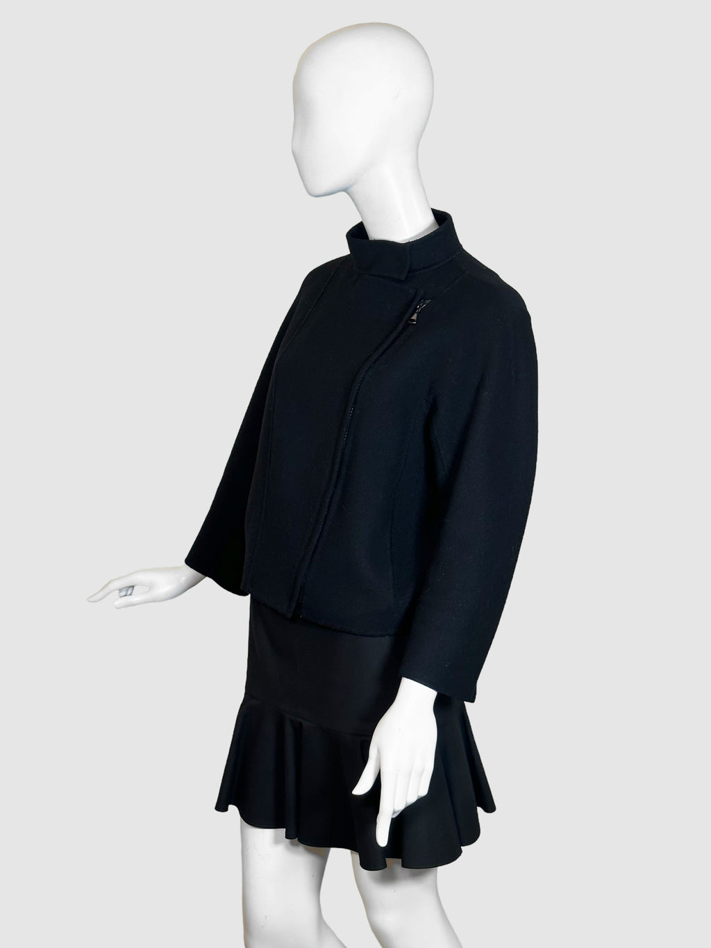 Max Mara Wool Blend Zipped-Up Short Coat - Size 4