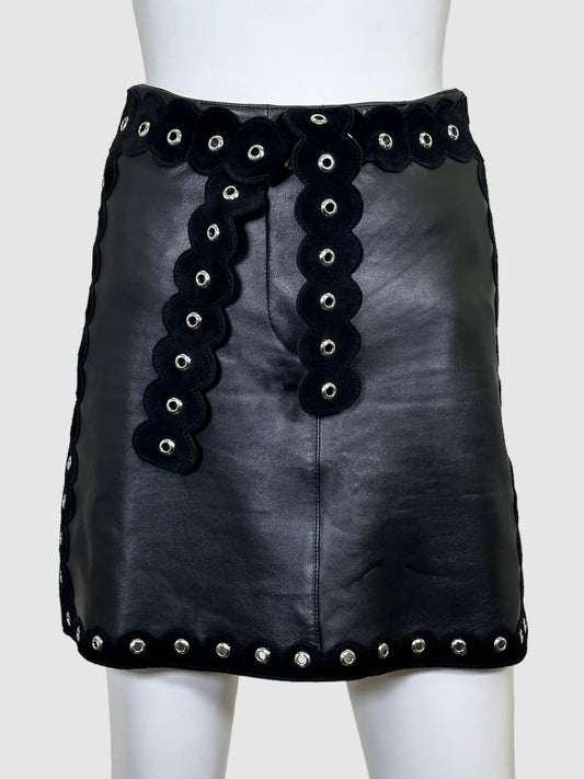 Maje Leather Mini Skirt - Size M