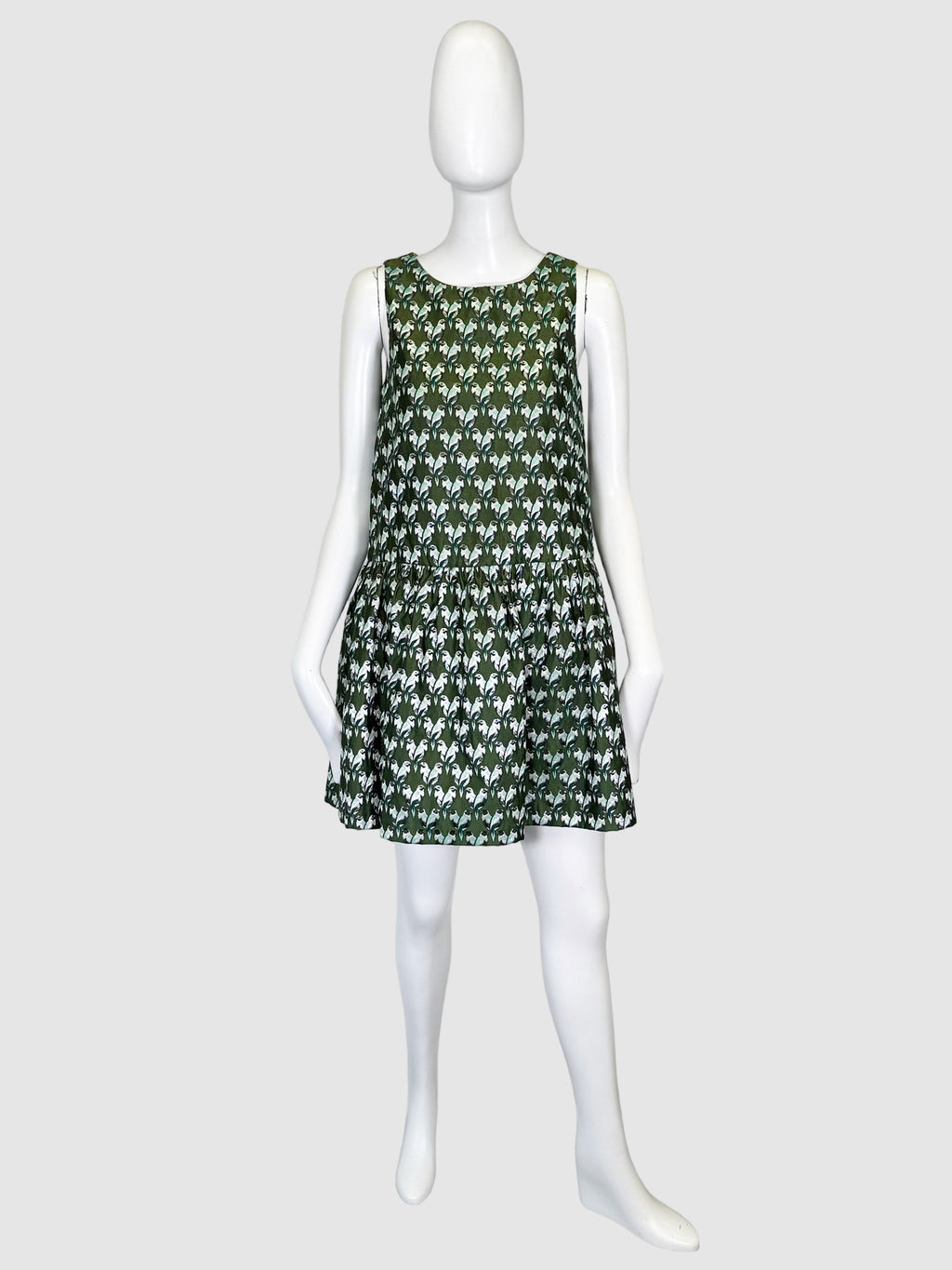Maje Bird Pattern High Neck Mini Dress - Size 1