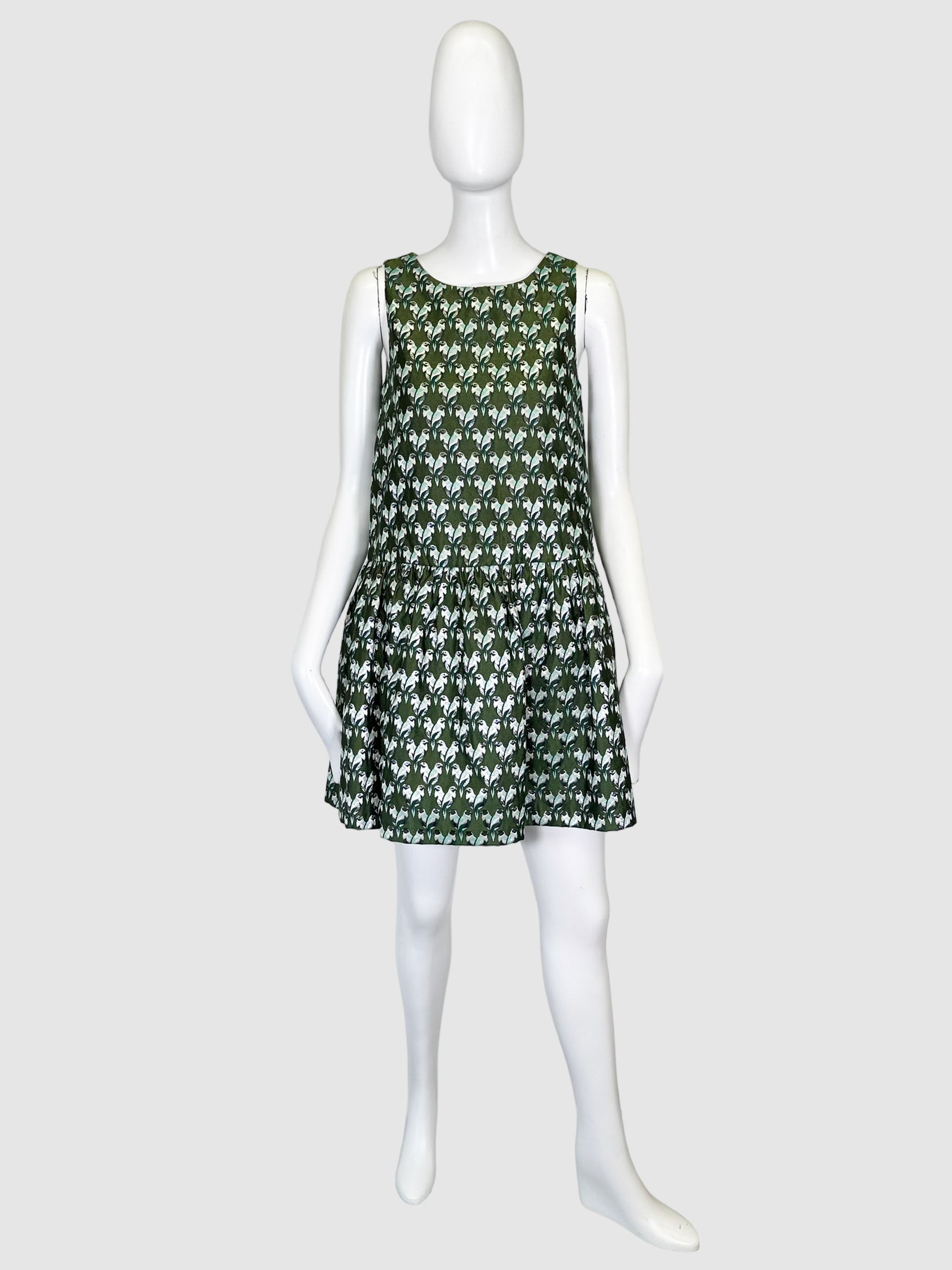 Maje Bird Pattern High Neck Mini Dress - Size 1