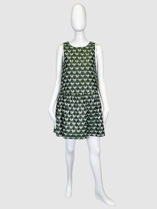 Maje Bird Pattern High Neck Mini Dress - Size 1