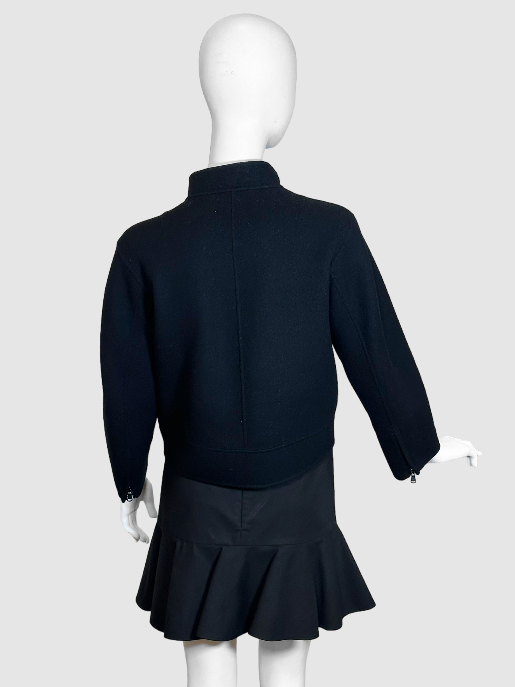 Max Mara Wool Blend Zipped-Up Short Coat - Size 4