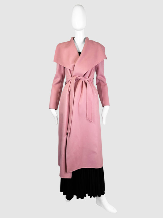 Wool Belted Wrap Coat - Size XS