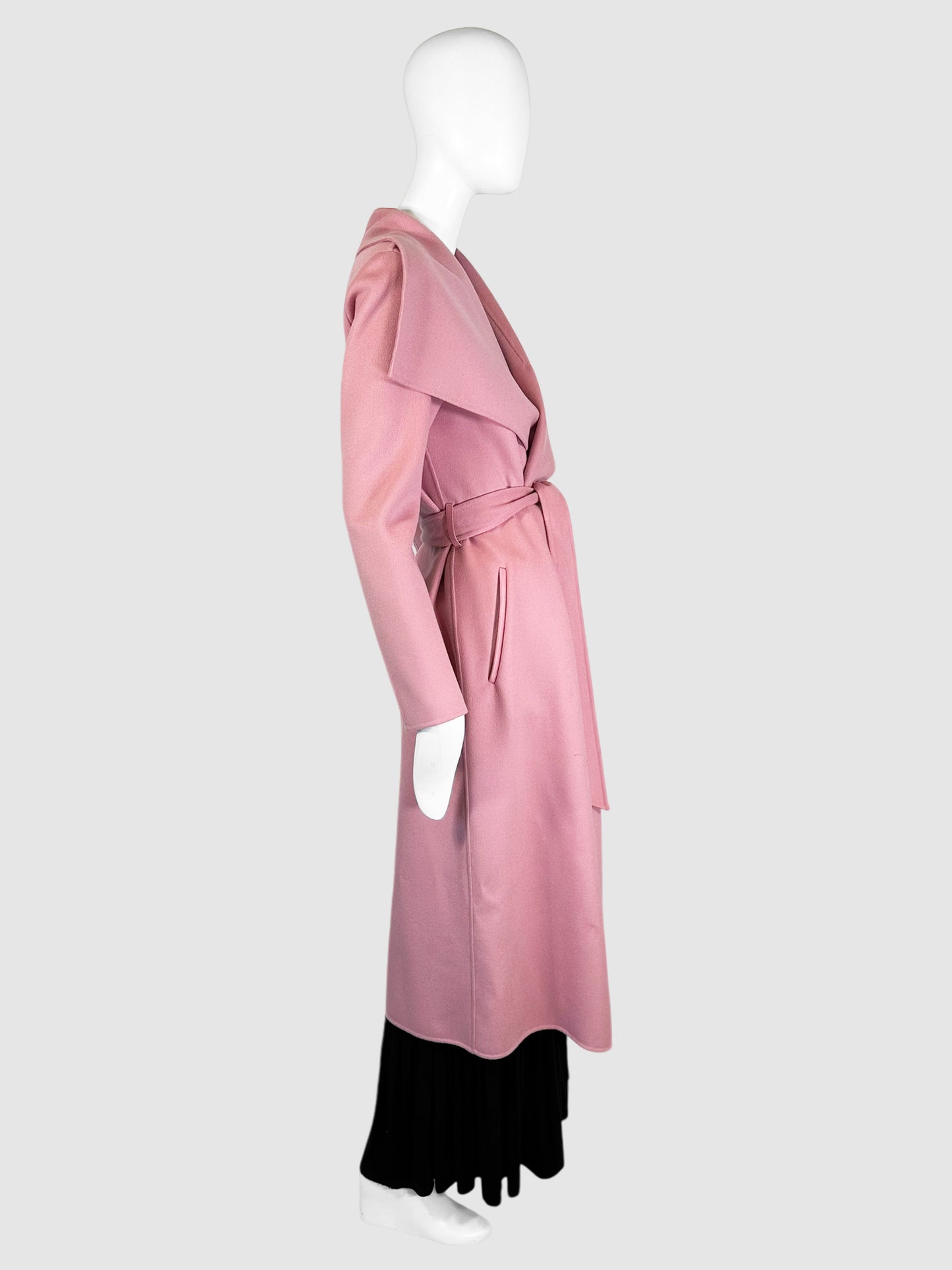 Wool Belted Wrap Coat - Size XS