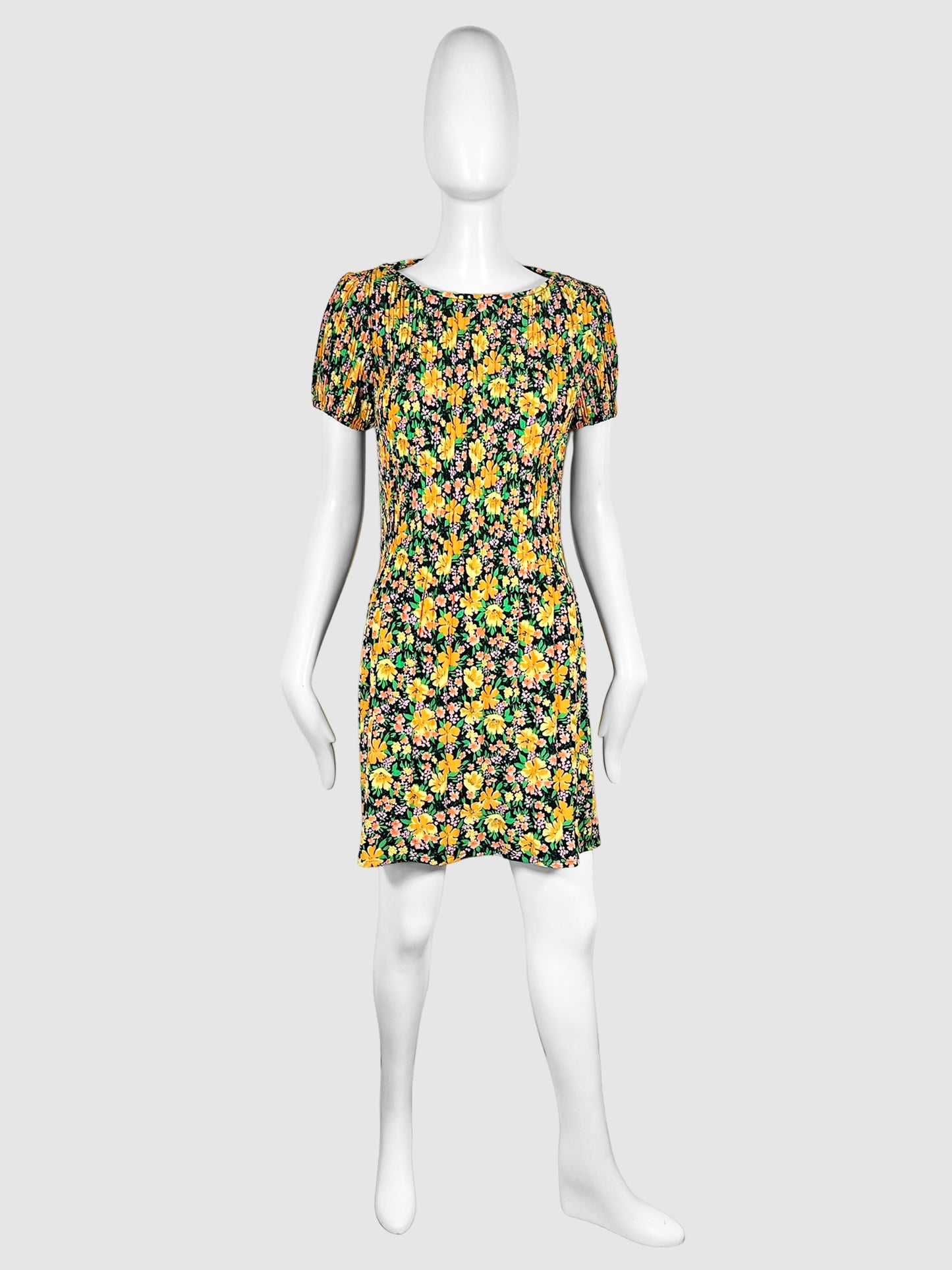 Floral Pleated Mini Dress - Size 1