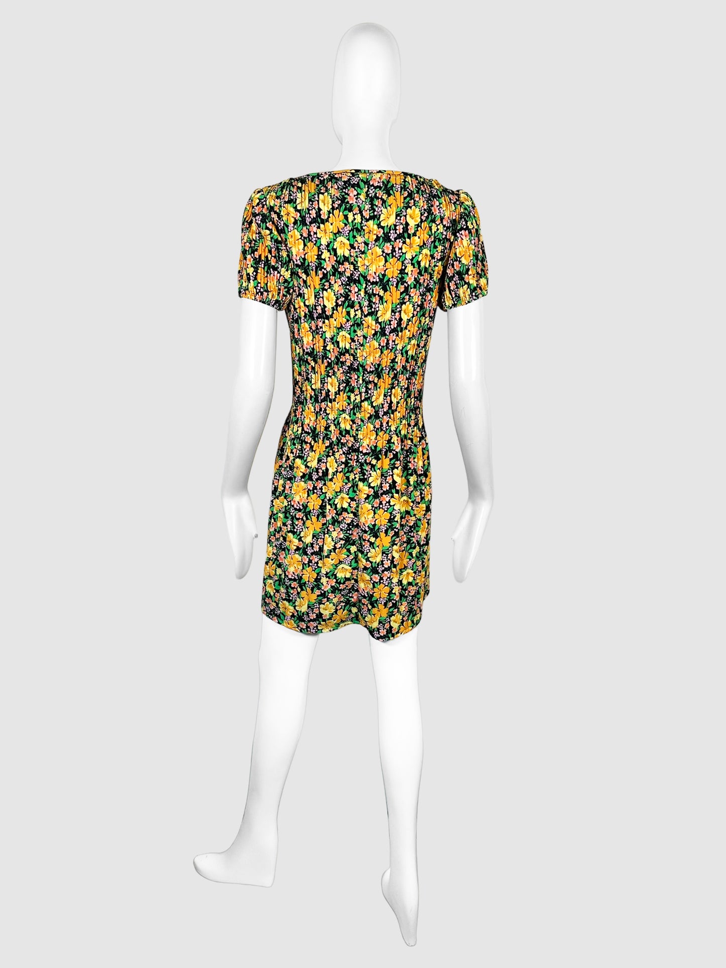 Floral Pleated Mini Dress - Size 1