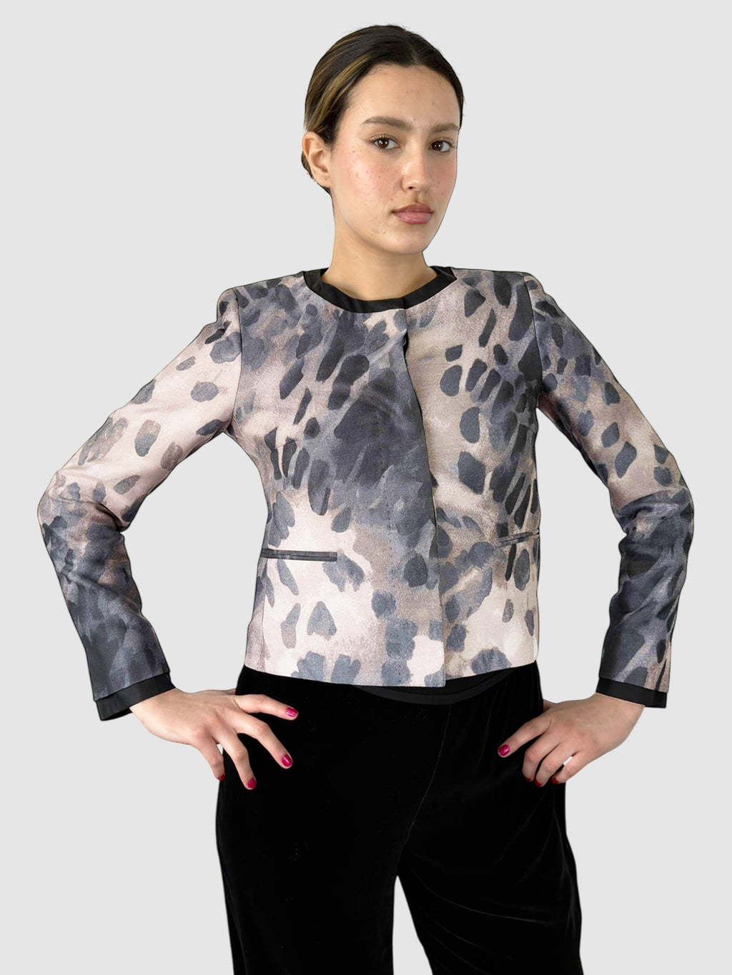 Cropped Printed Jacket