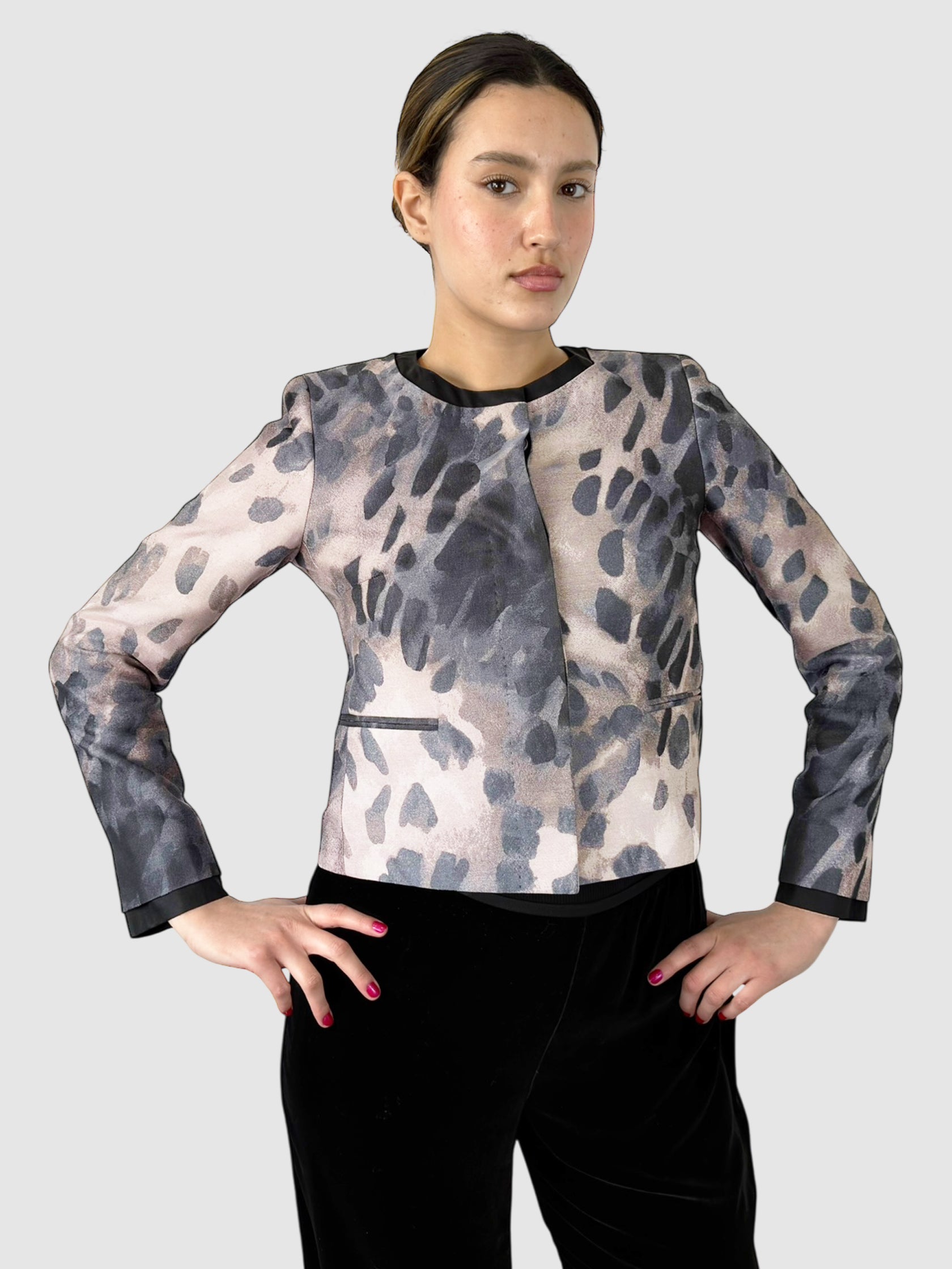 Cropped Printed Jacket