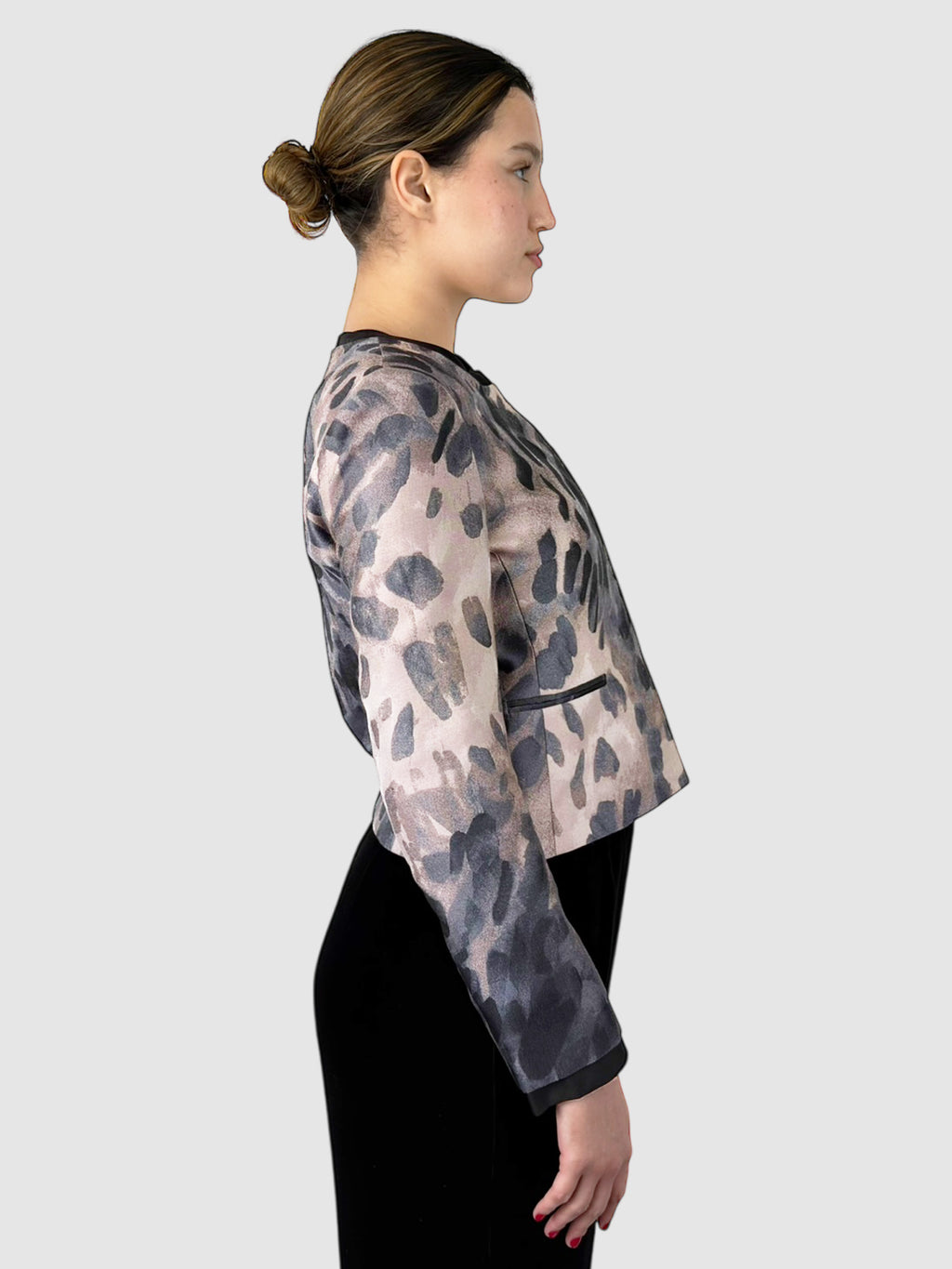 Cropped Printed Jacket
