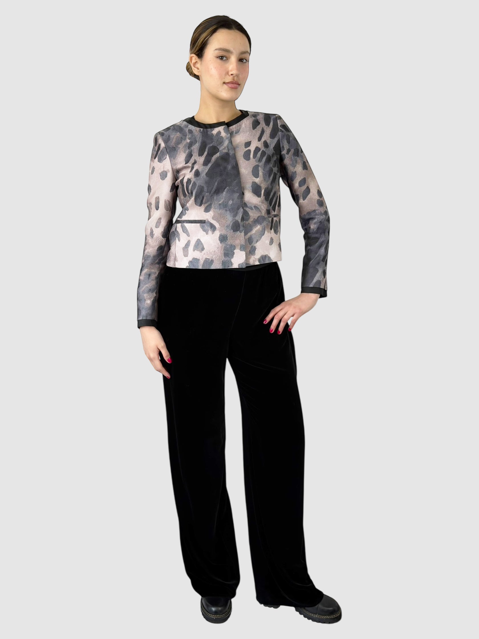 Cropped Printed Jacket