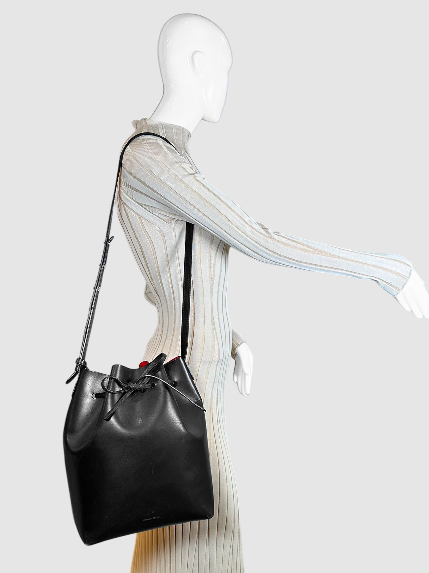 Smooth Leather Bucket Bag