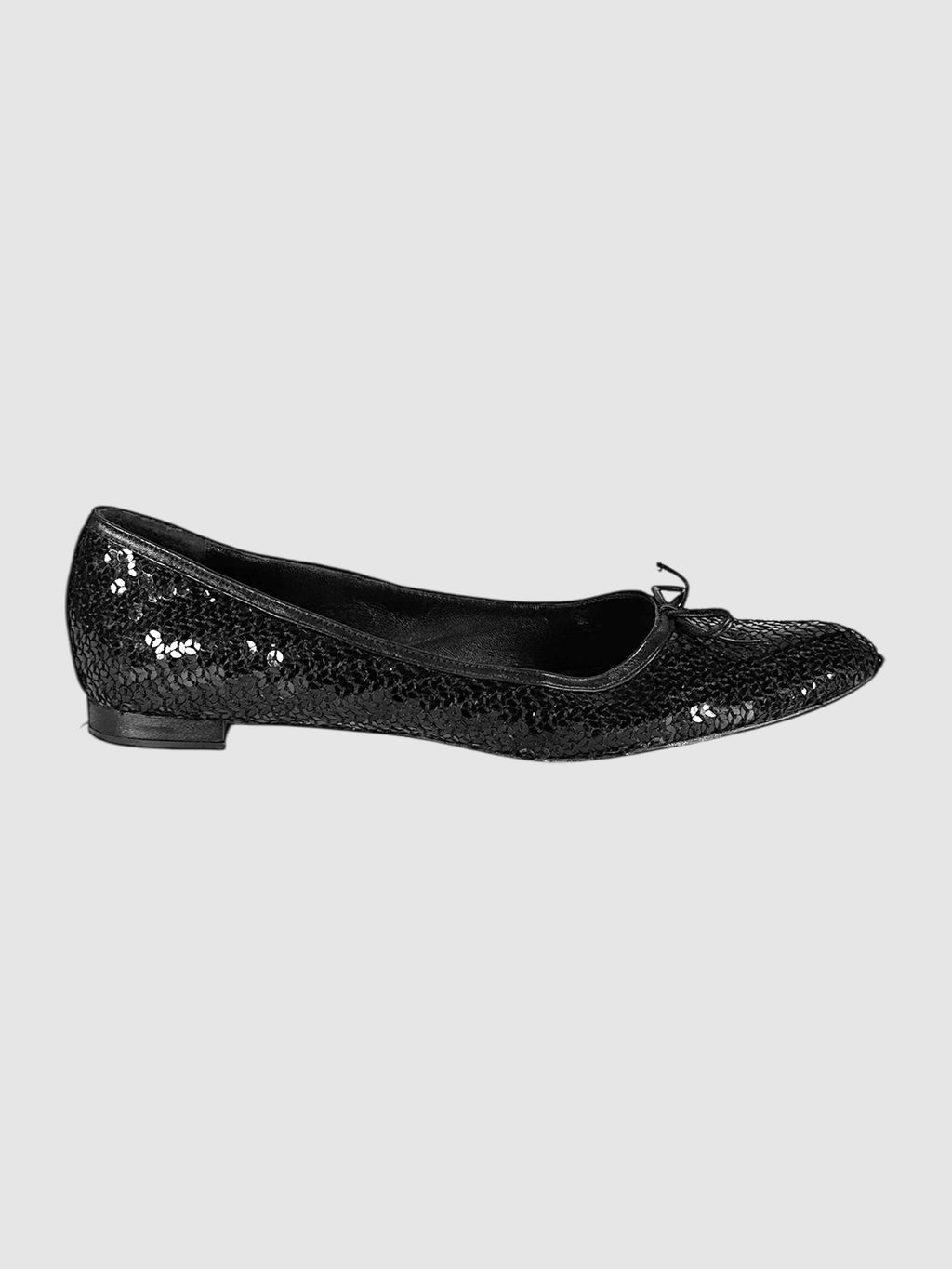 Sequinned Pointed Toe Flats - Size 37.5