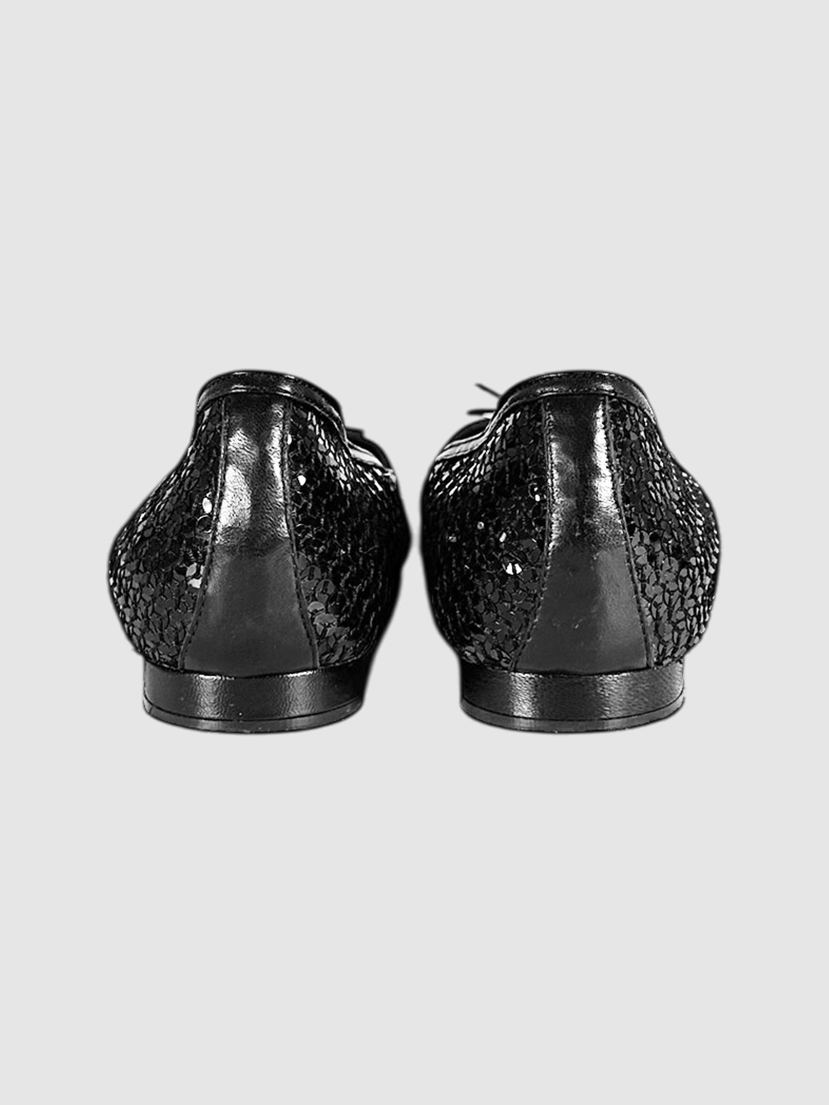 Sequinned Pointed Toe Flats - Size 37.5