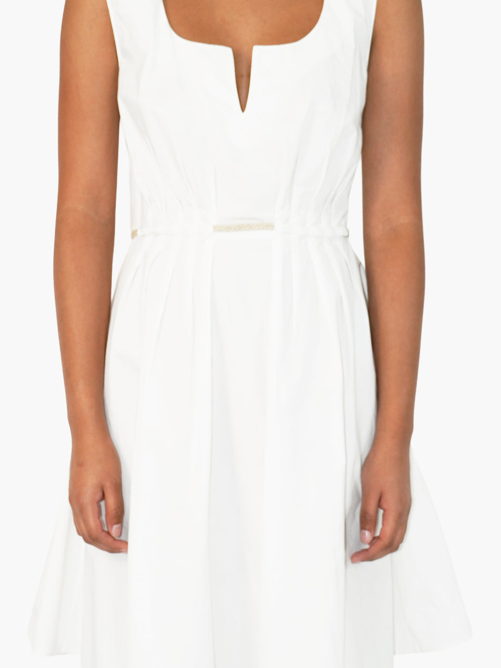 Pleated Belted Dress