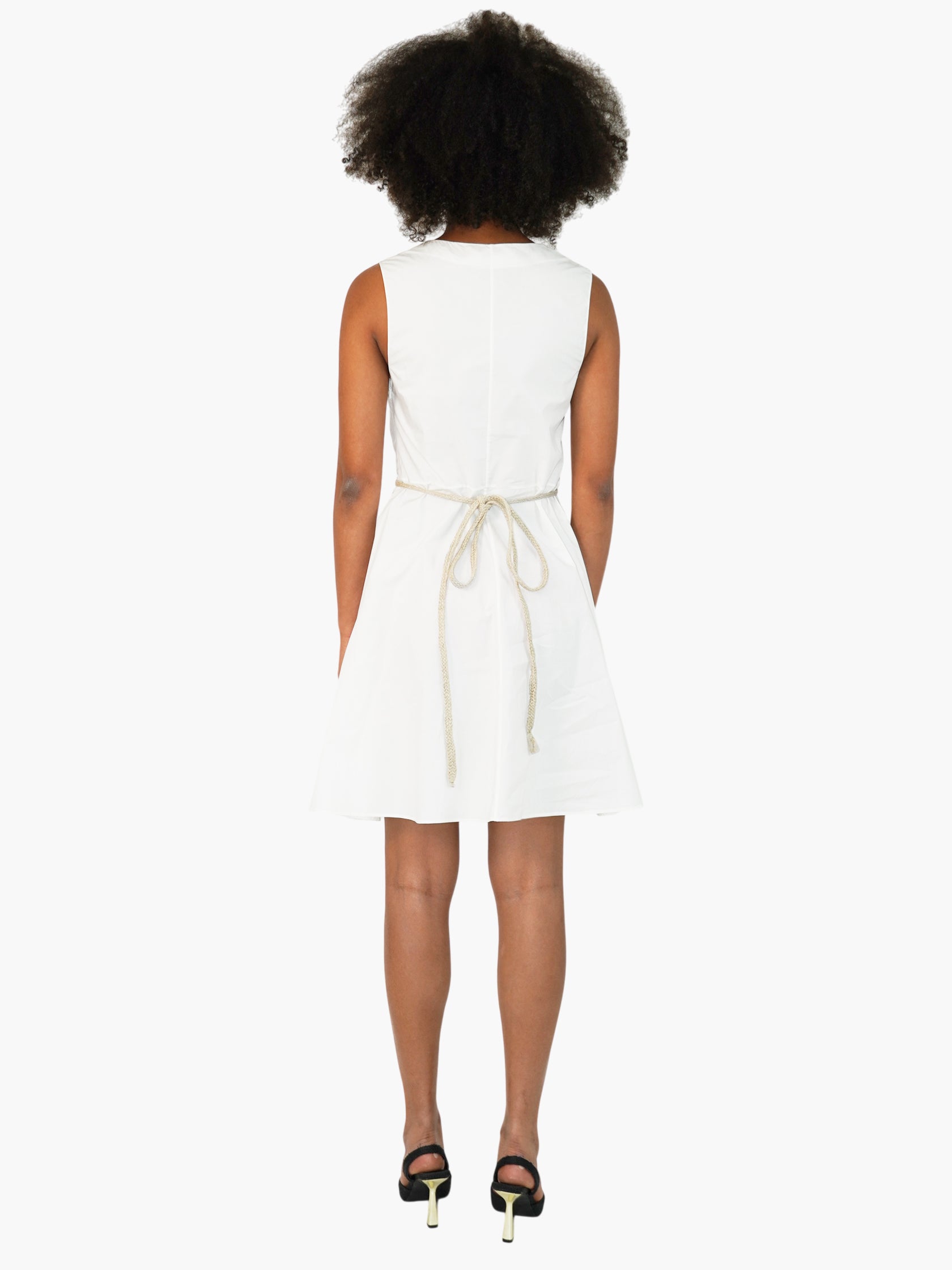Pleated Belted Dress