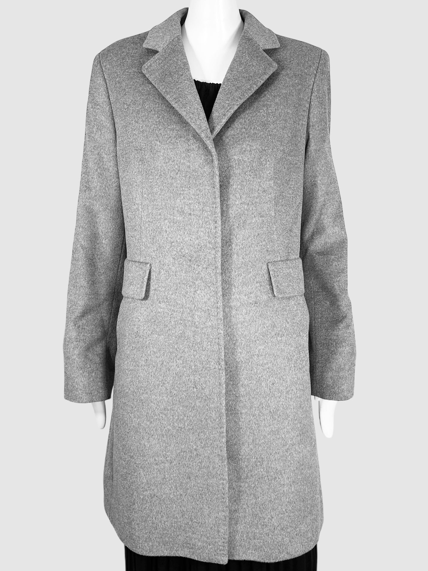 Wool Single-Breasted Coat - Size 14