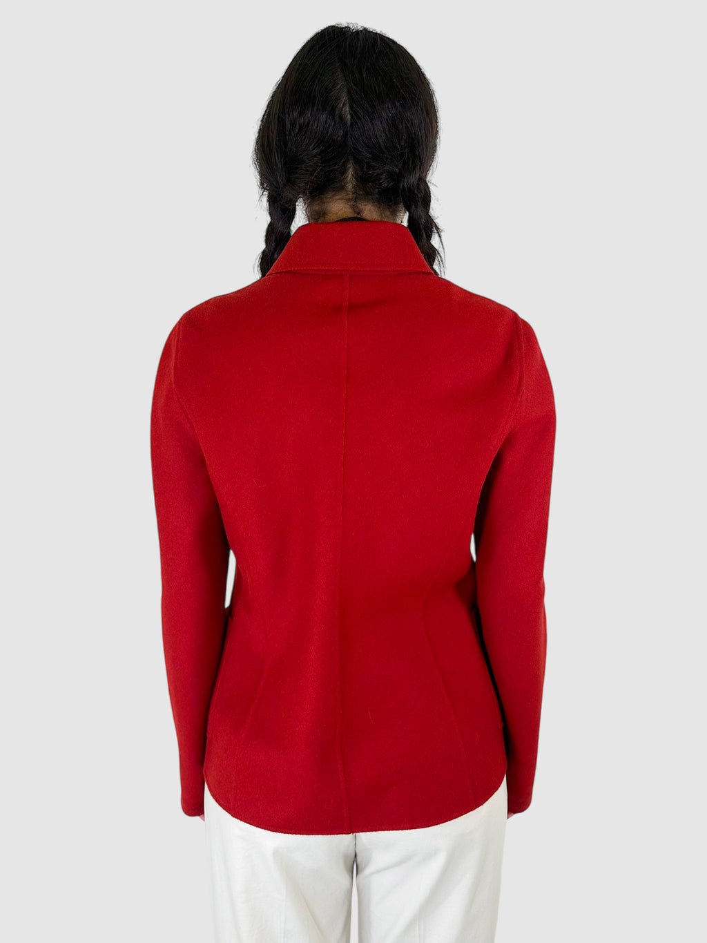 Single-Breasted Wool and Angora Jacket - Size 12