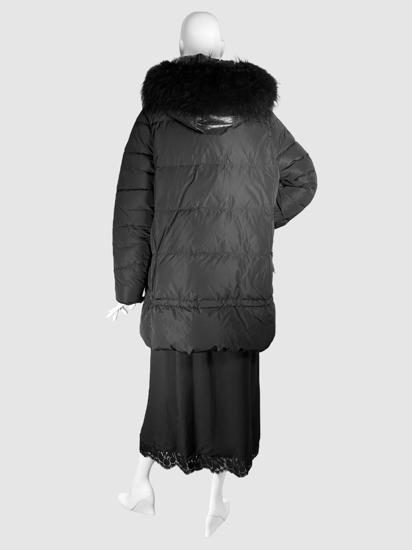 Fur Detailing Puffer Jacket - Size 40