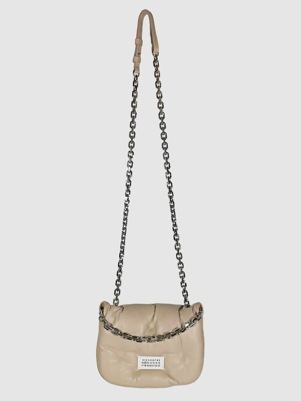 Maison Margiela Beige Leather Mini Glam Slam Flap Bag Consignment Secondhand Designer Luxury Resale Toronto Trendy