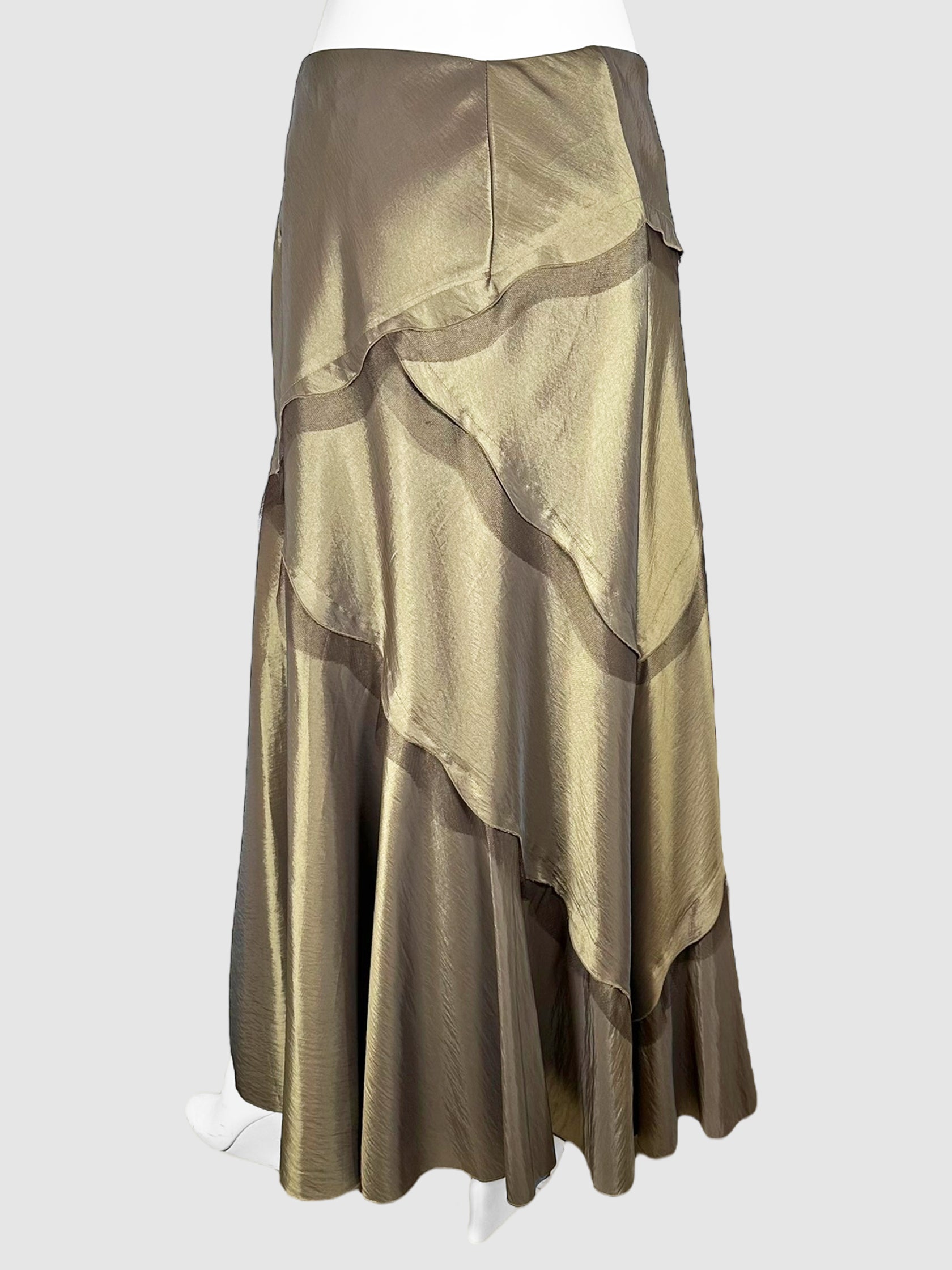 Flower Detail Ruched Maxi Skirt - Size 16