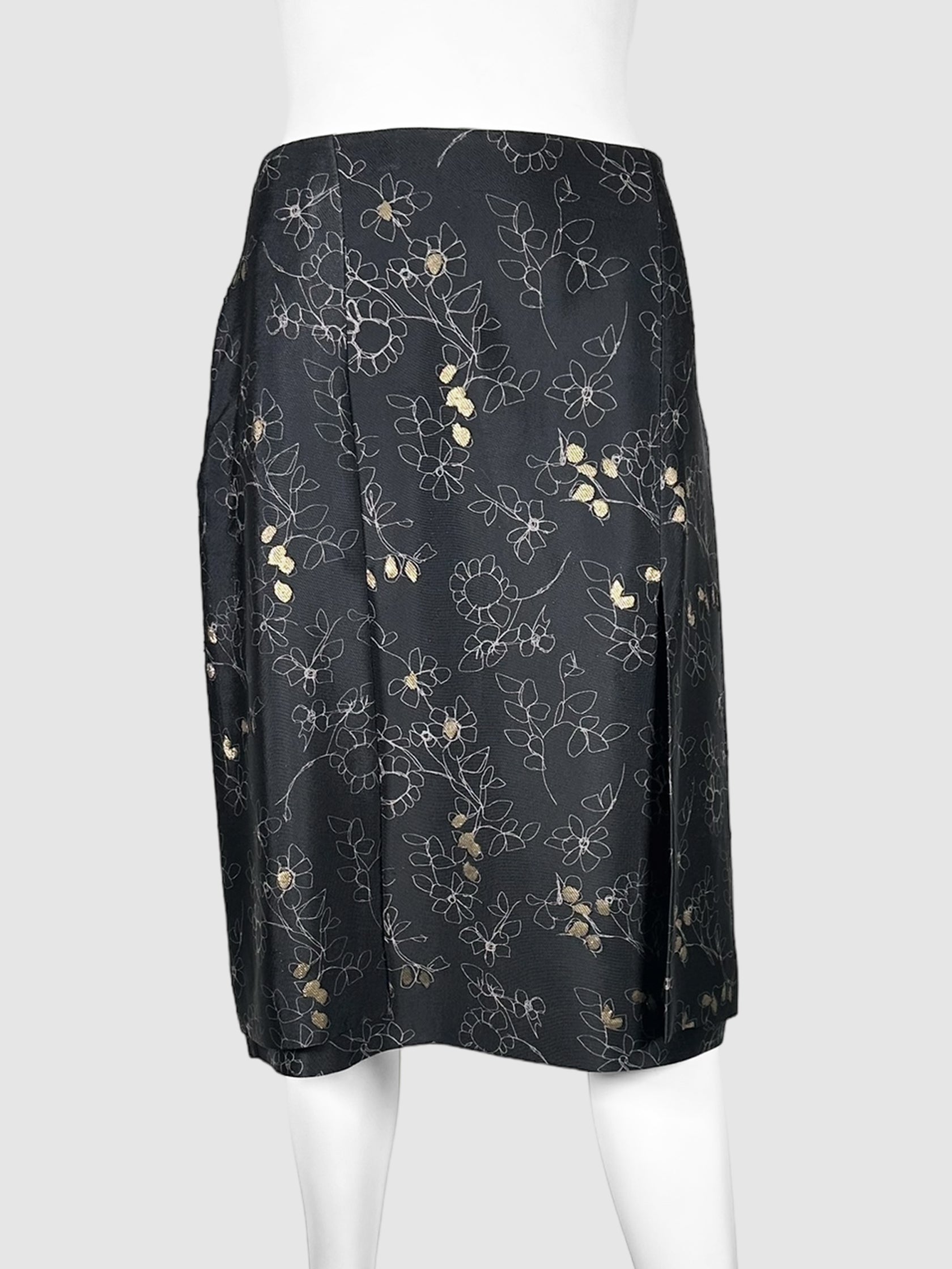 Floral Pleated Midi Skirt