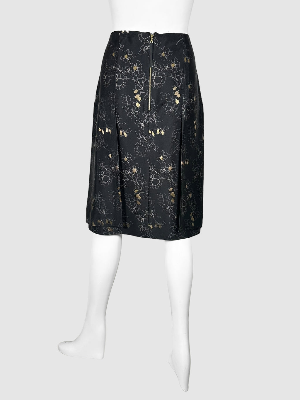 Floral Pleated Midi Skirt