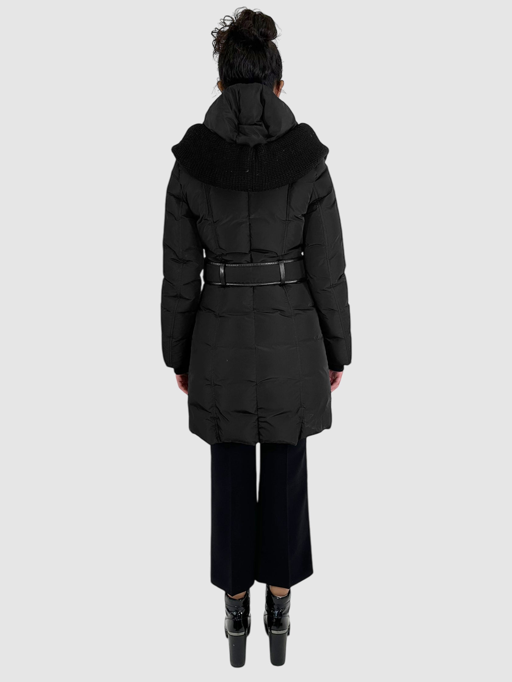 Brigid Knit Collar Down Coat - Size S