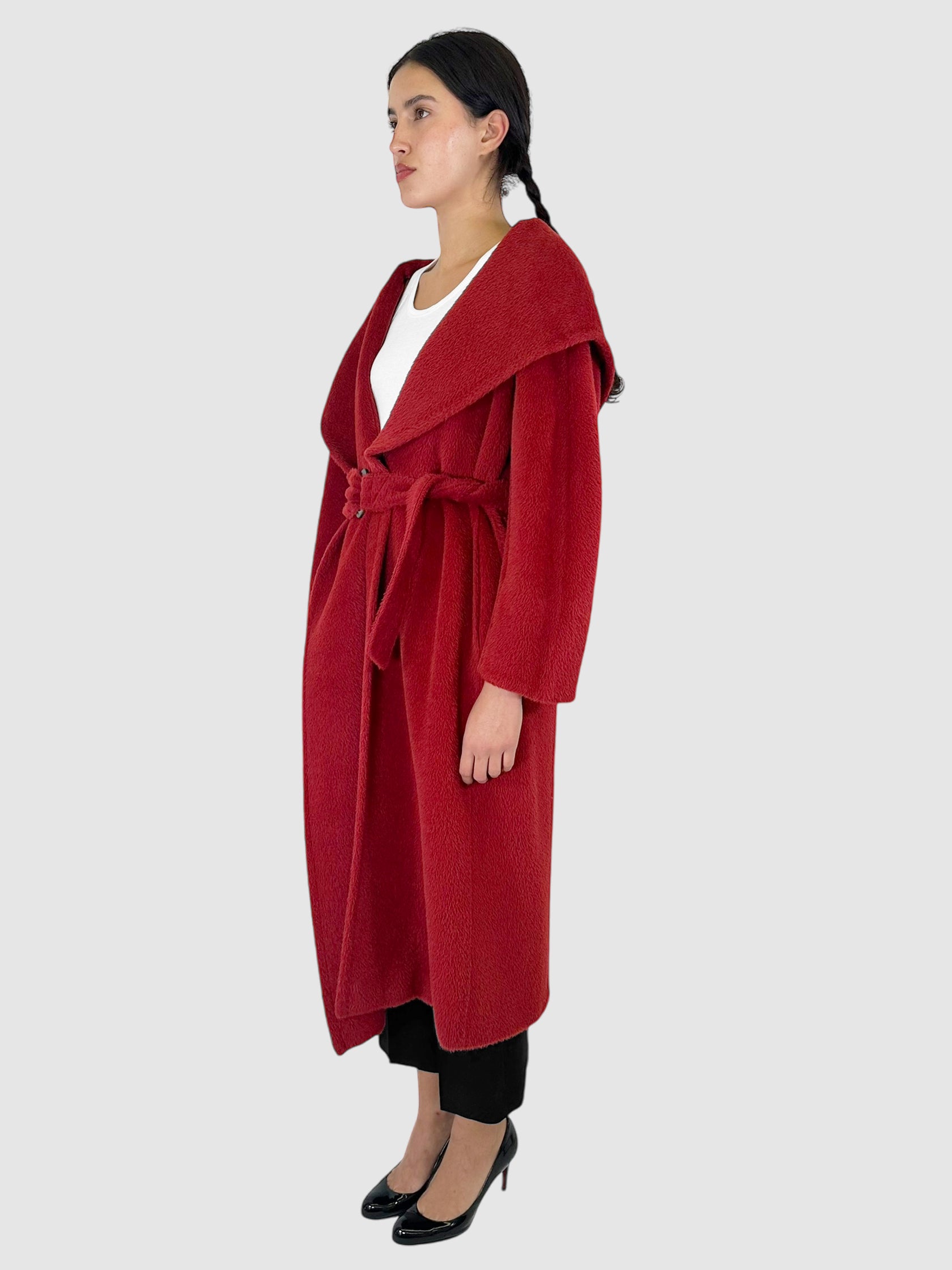 Alpaca and Wool Blend Belted Coat - Size M