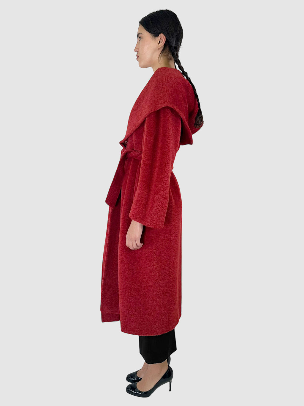 Alpaca and Wool Blend Belted Coat - Size M
