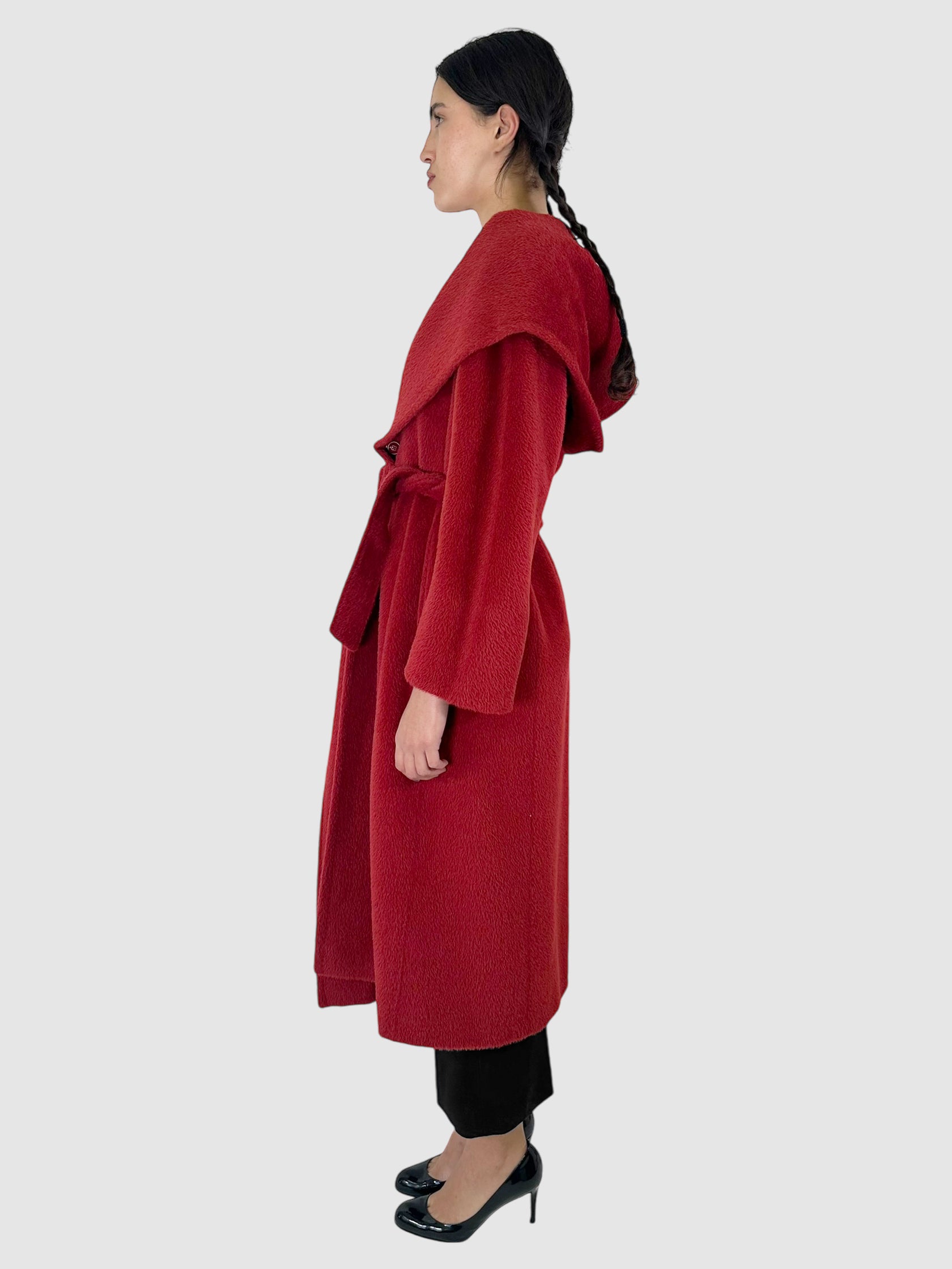 Alpaca and Wool Blend Belted Coat - Size M