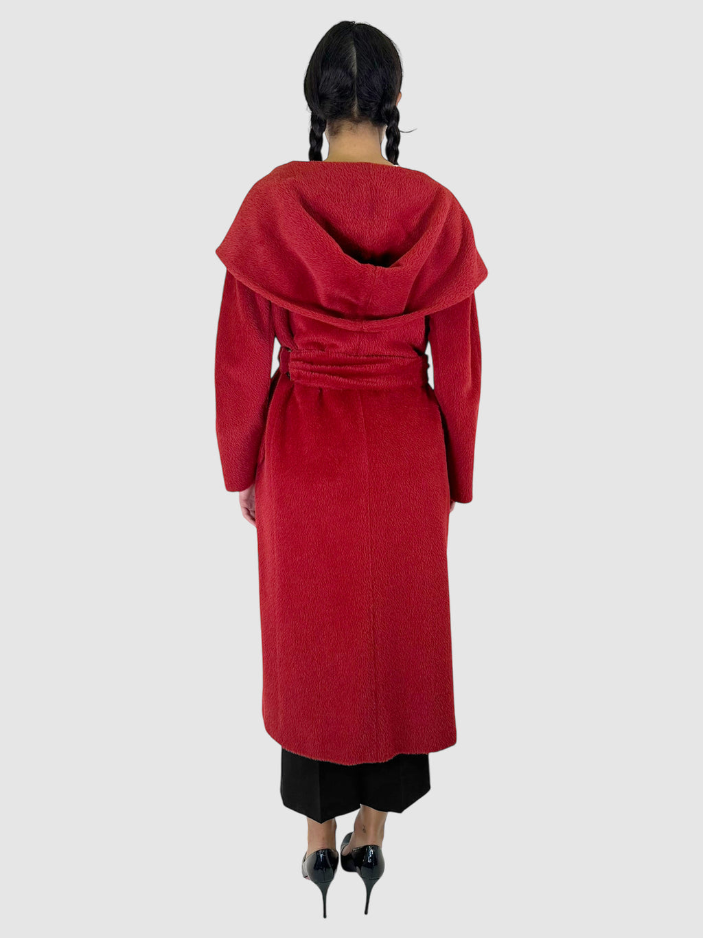 Alpaca and Wool Blend Belted Coat - Size M