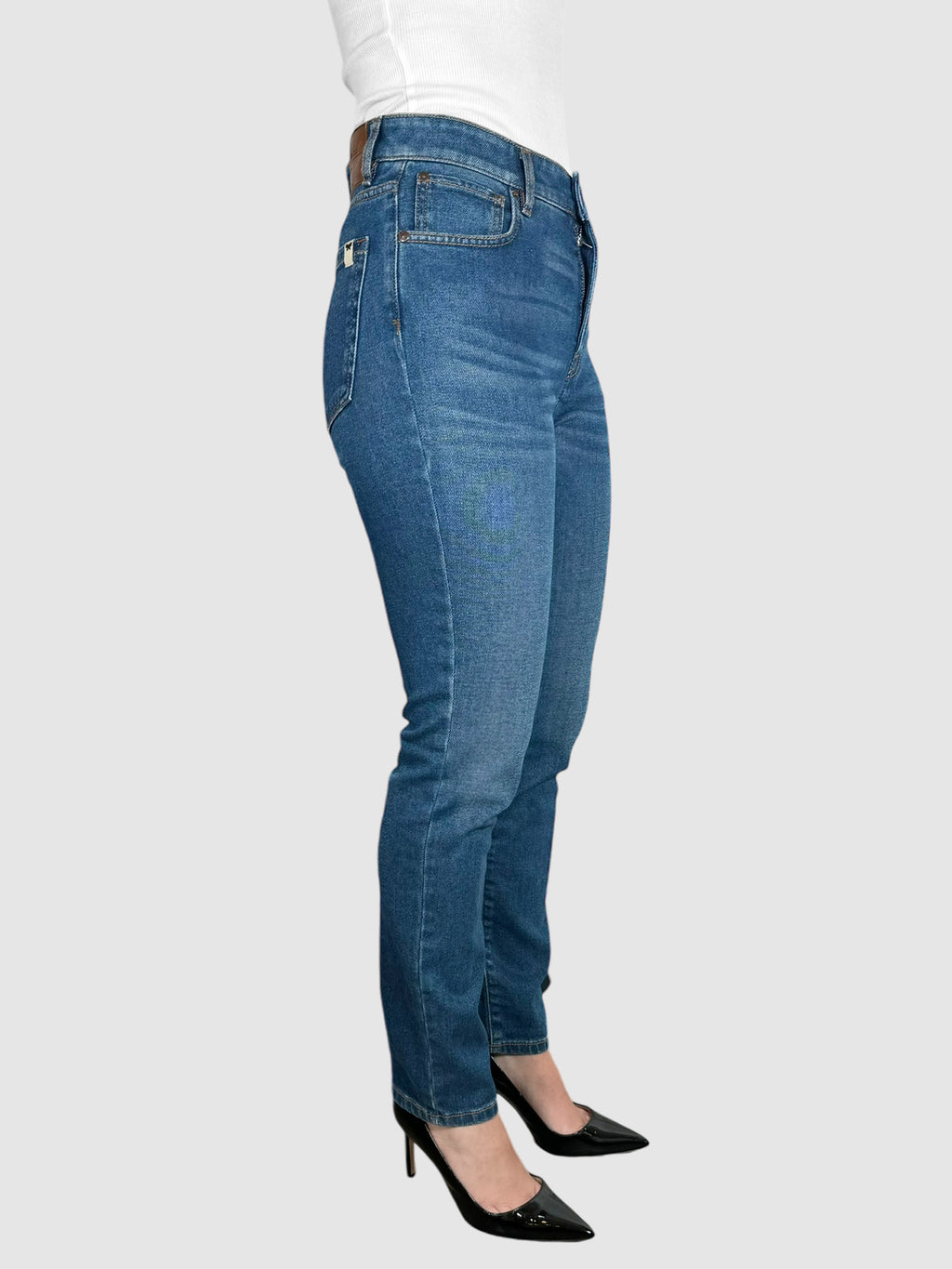 Whiskered Cigarette Crop Jeans - Size 6