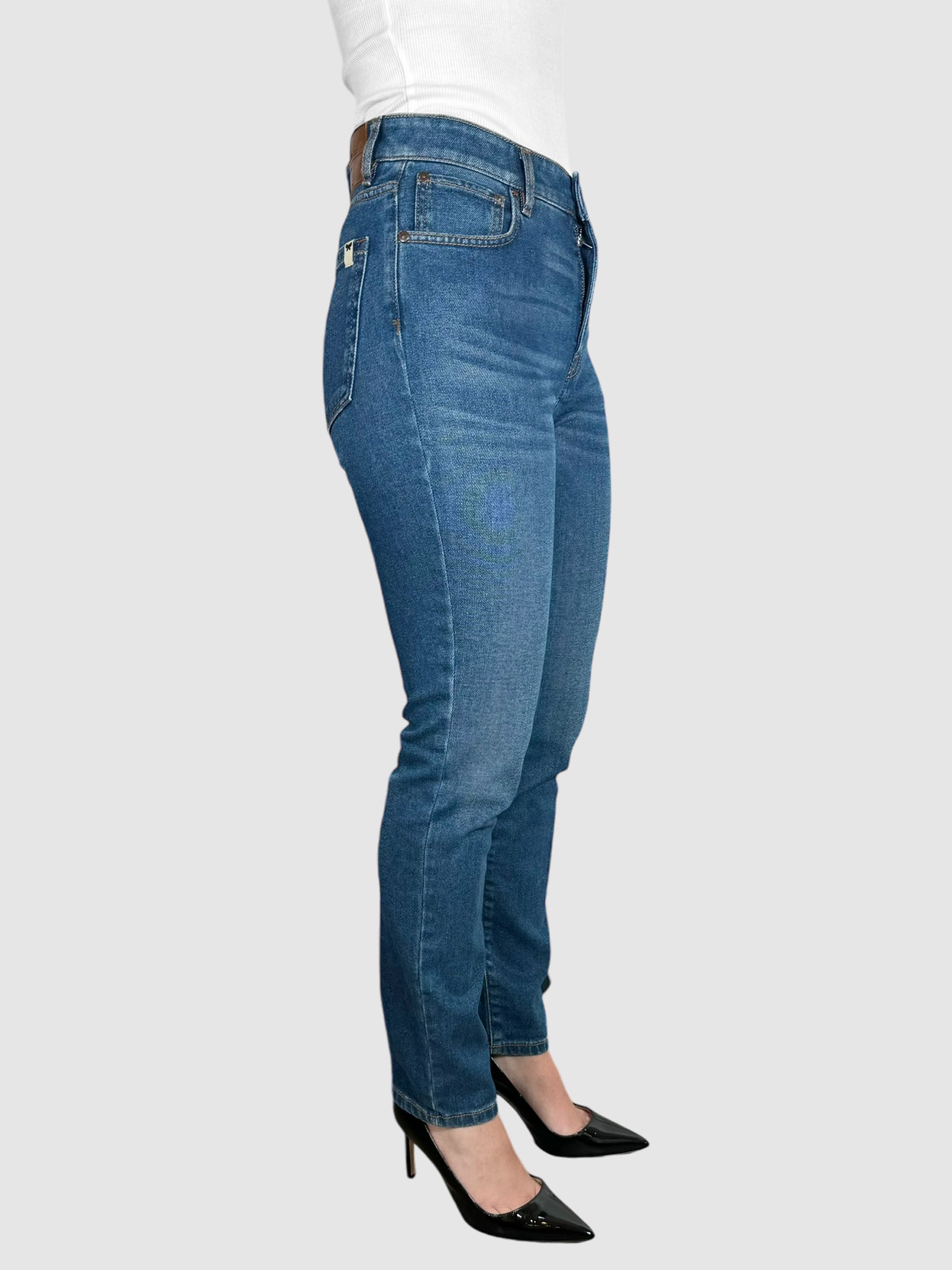 Whiskered Cigarette Crop Jeans - Size 6
