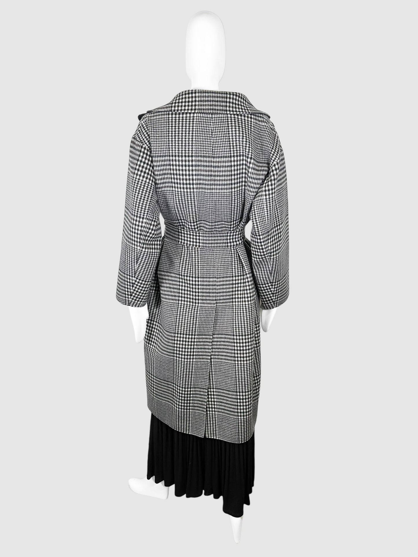 Reversible Plaid Belted Trench Coat - Size 4