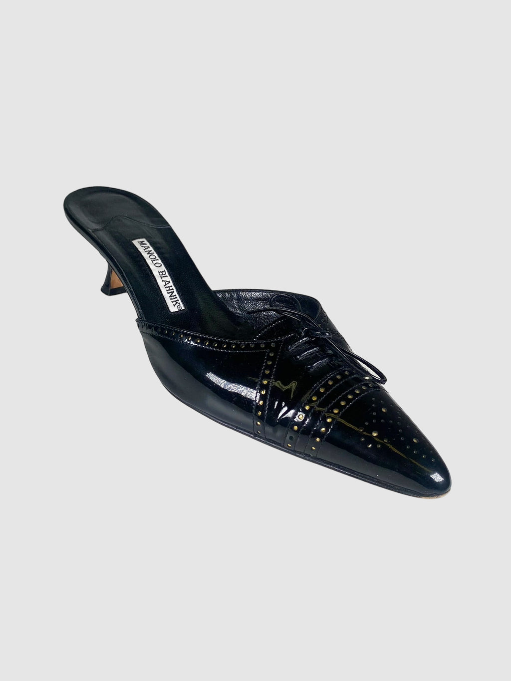 Manolo Blahnik Leather Kitten Heels - Size 40