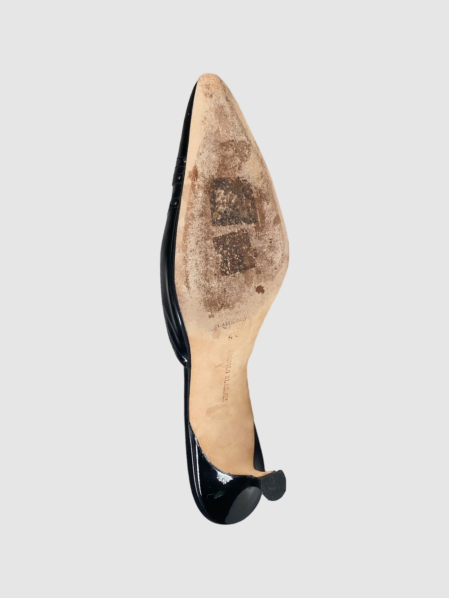 Manolo Blahnik Leather Kitten Heels - Size 40