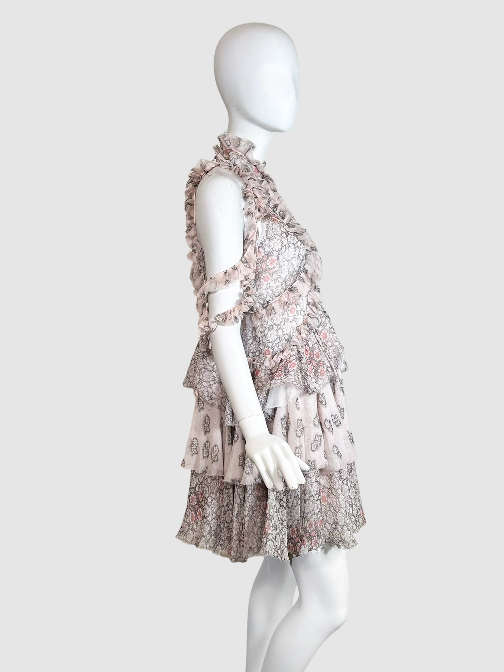 RTW Ruffled Floral Dress - Size 40