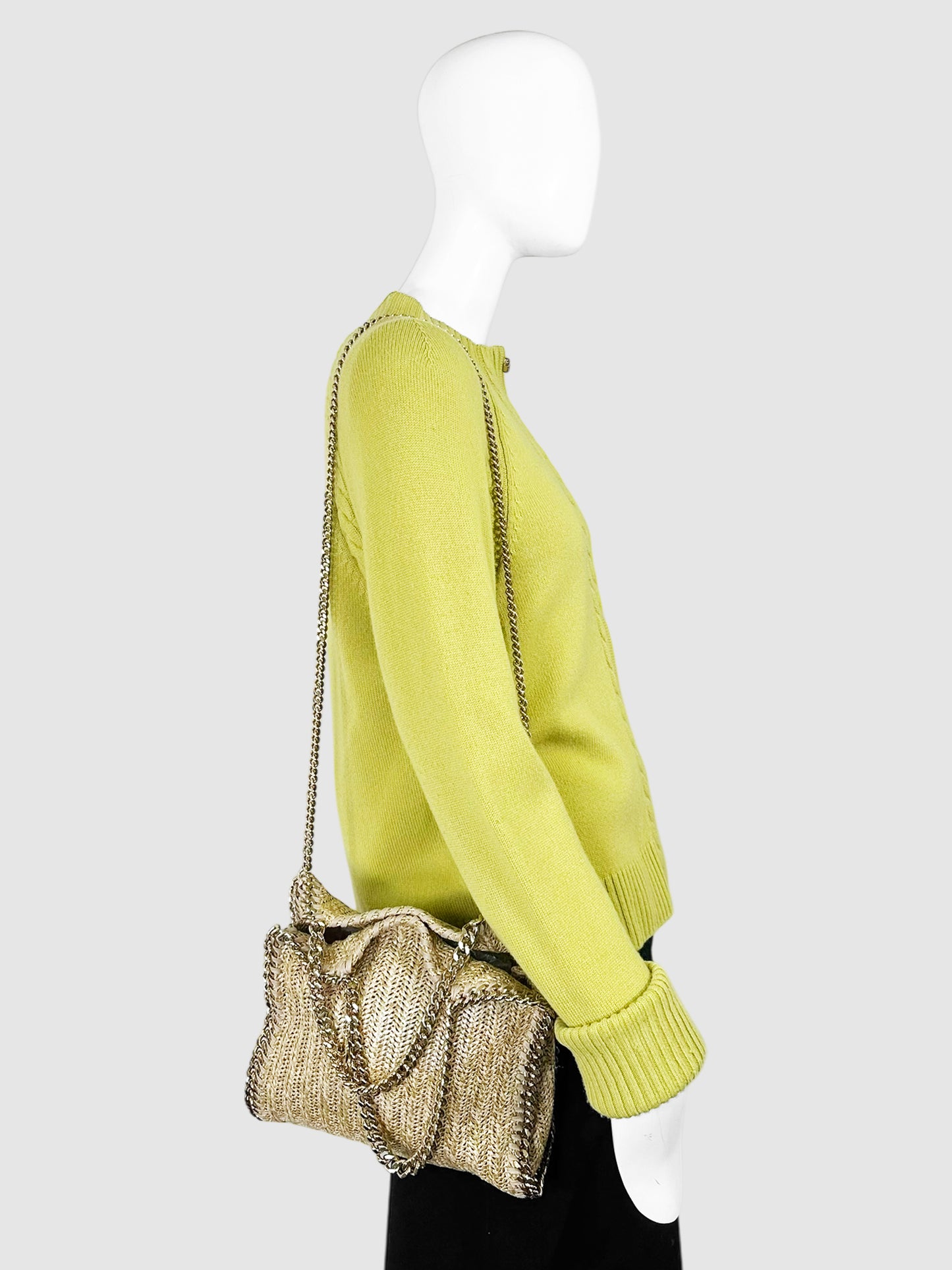 Stella McCartney Gold-Tone Woven Mini Falabella Tote Bag Luxury Designer Presale Consignment