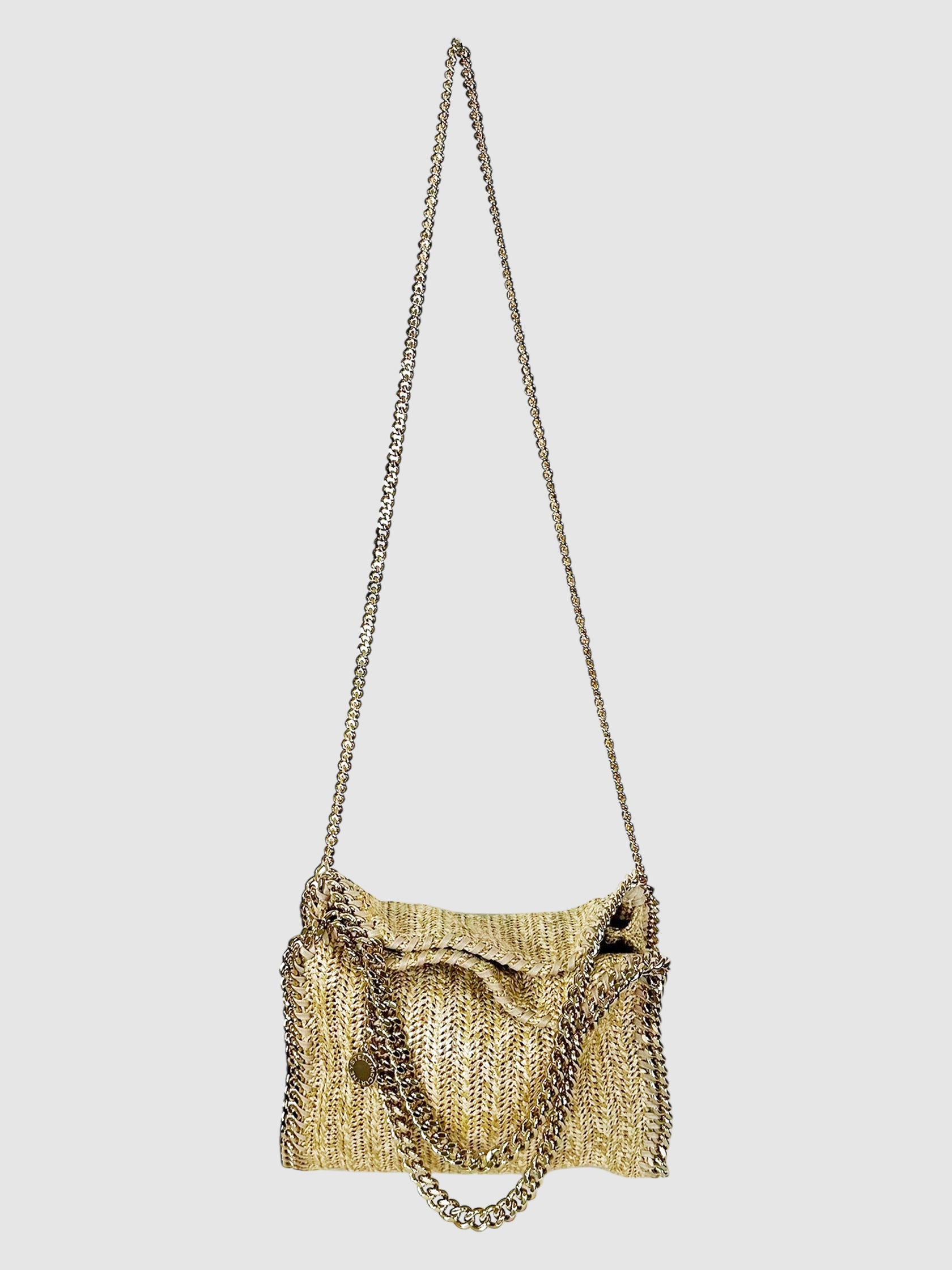 Stella McCartney Gold-Tone Woven Mini Falabella Tote Bag Luxury Designer Presale Consignment