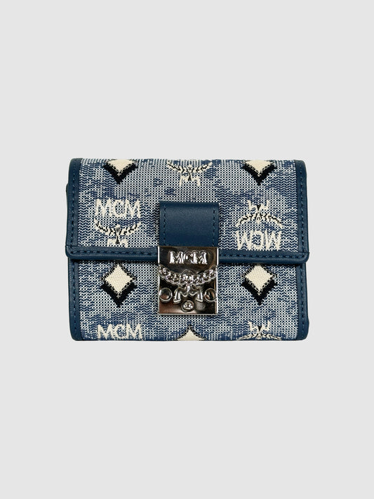 MCM Monogram Printed Compact Wallet
