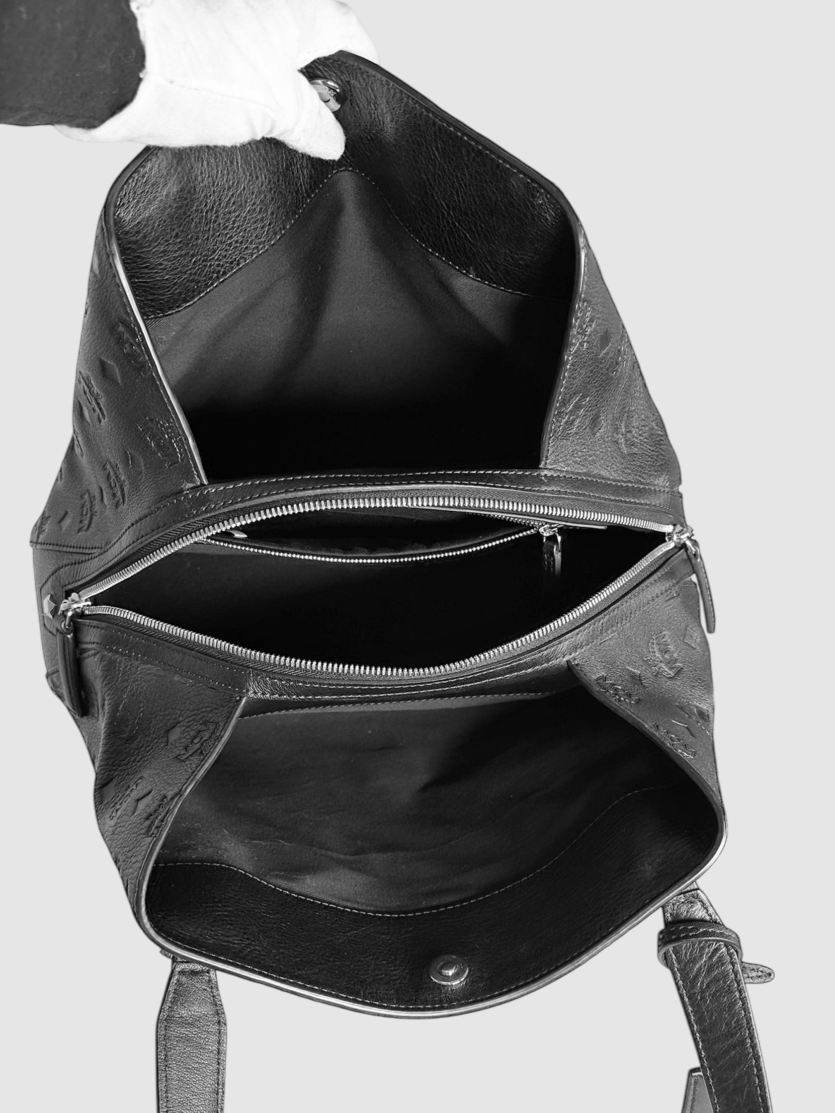 Logo Embossed Hobo Bag