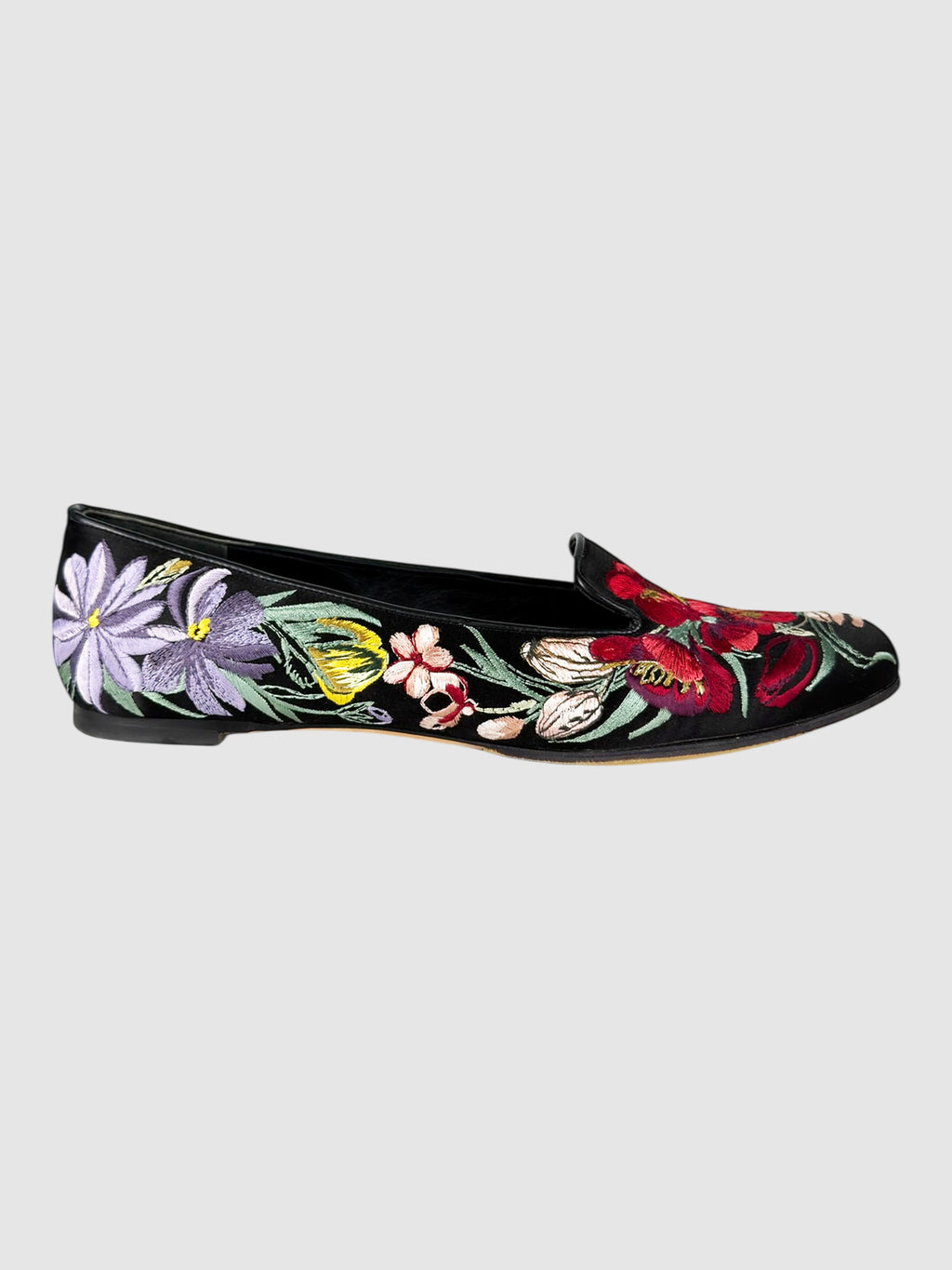 Floral Embroidered Flats
