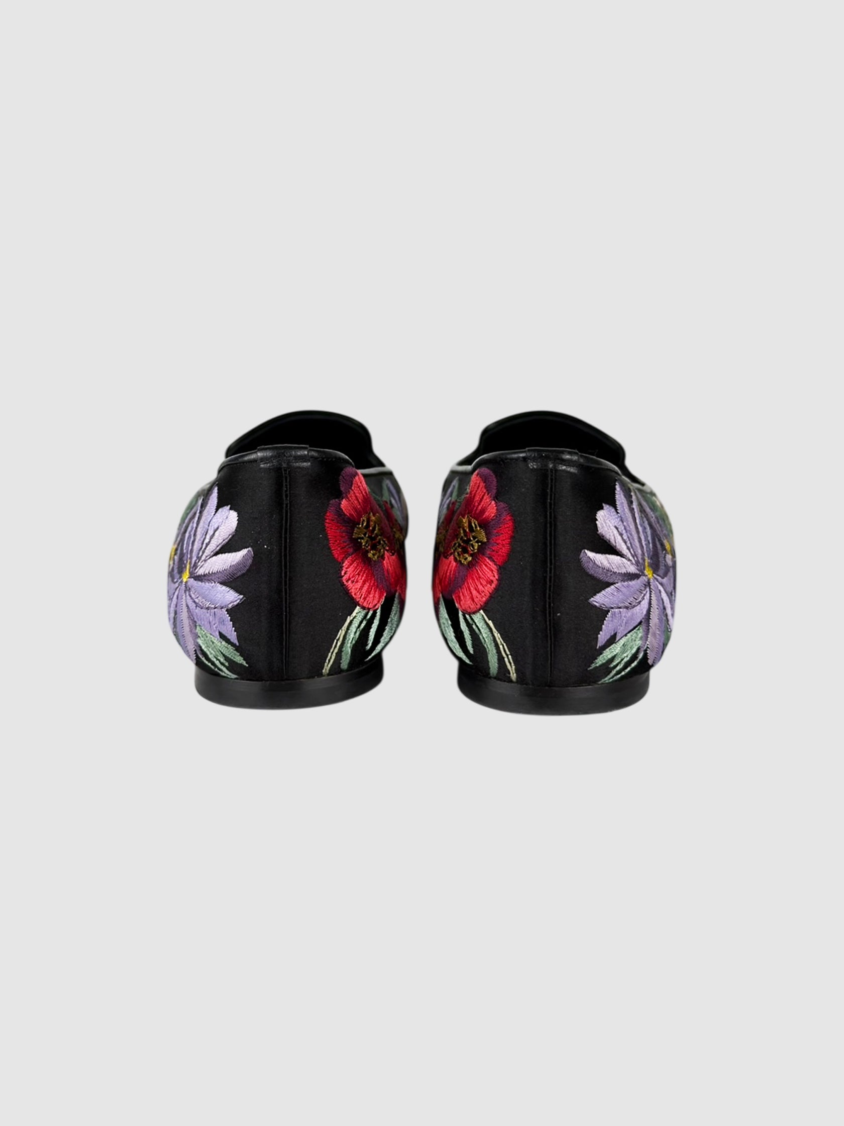 Floral Embroidered Flats