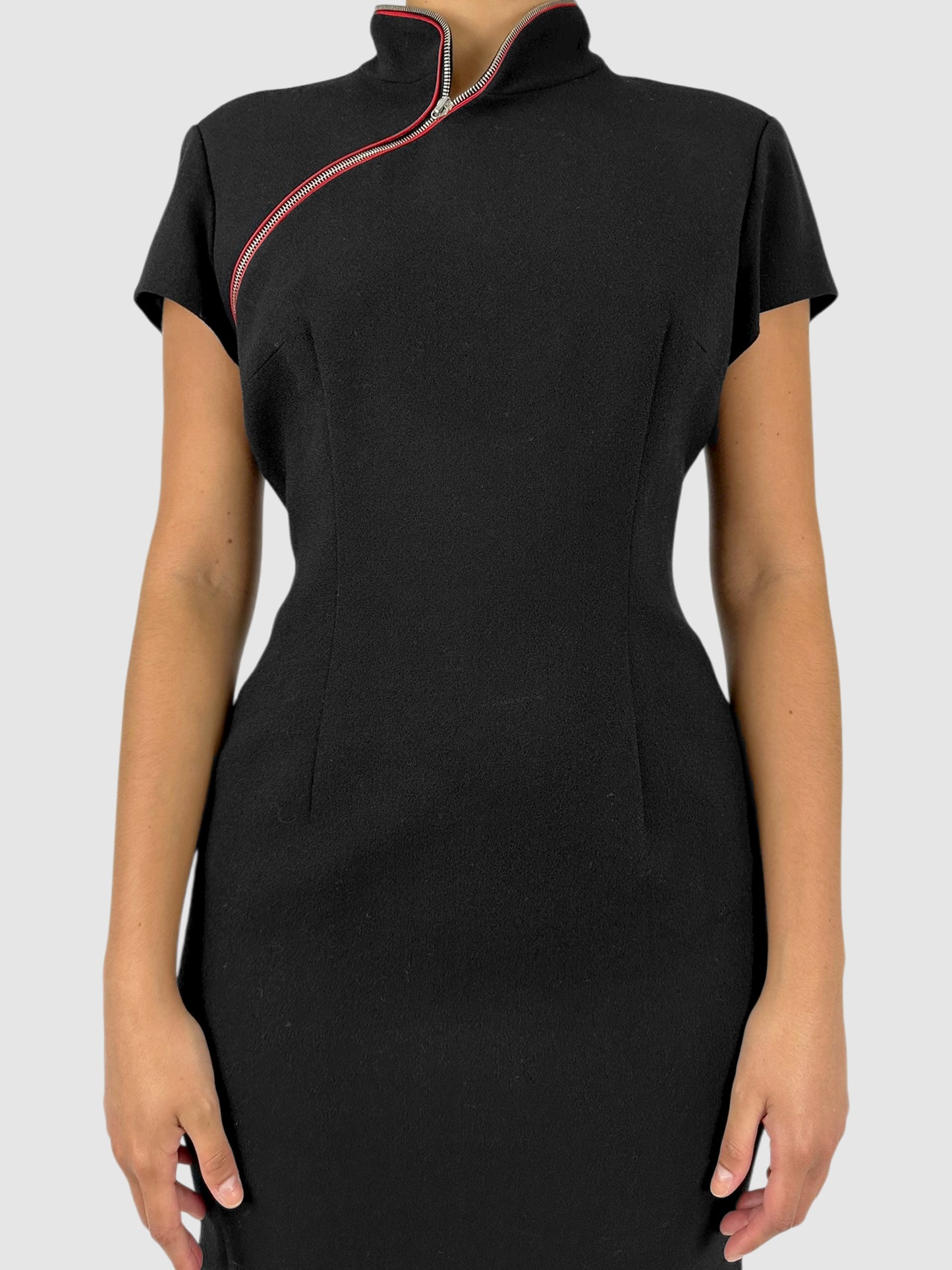 Zippered Collar Dress