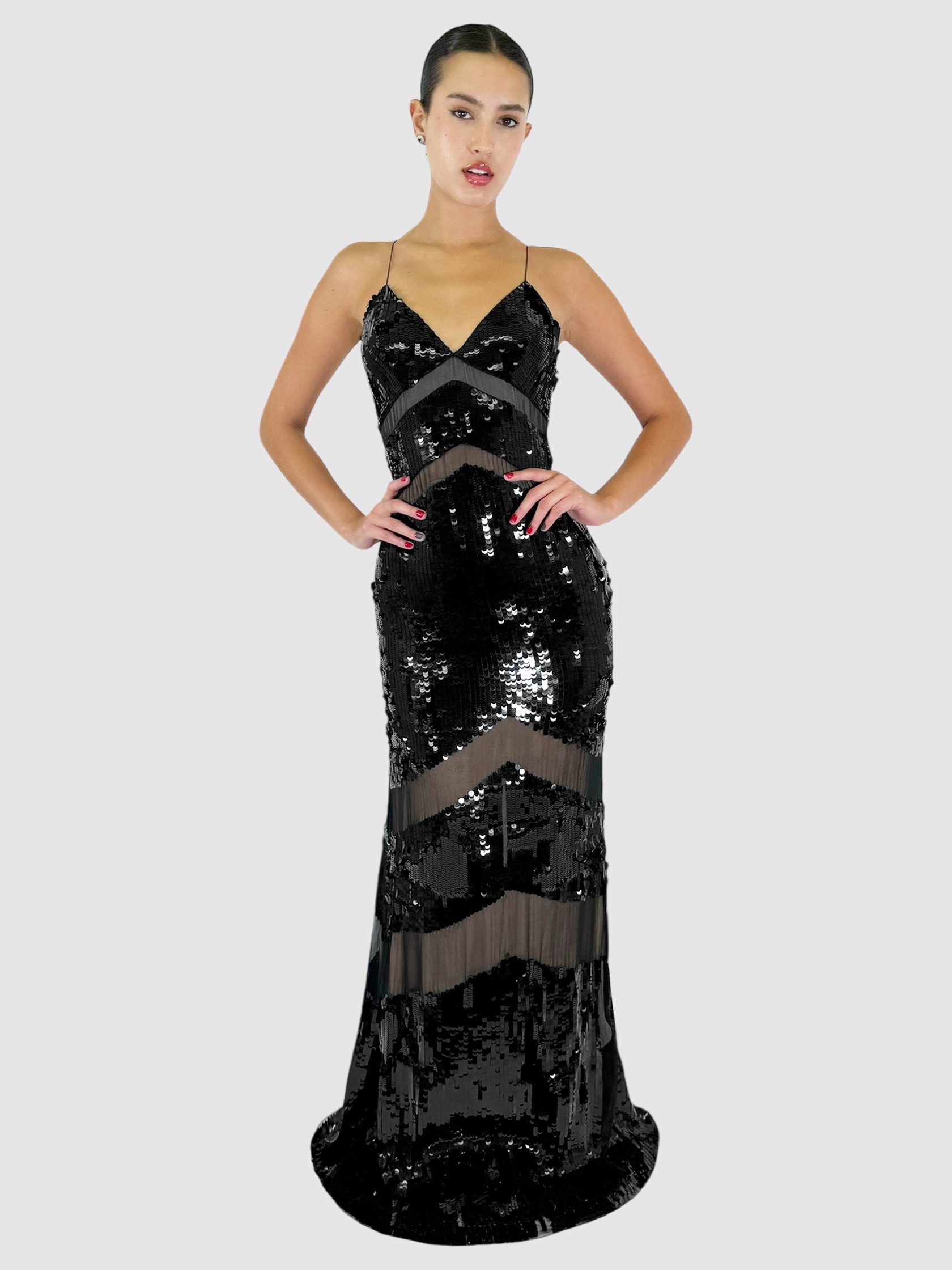 2013 Sequin Chiffon Gown - Size 0