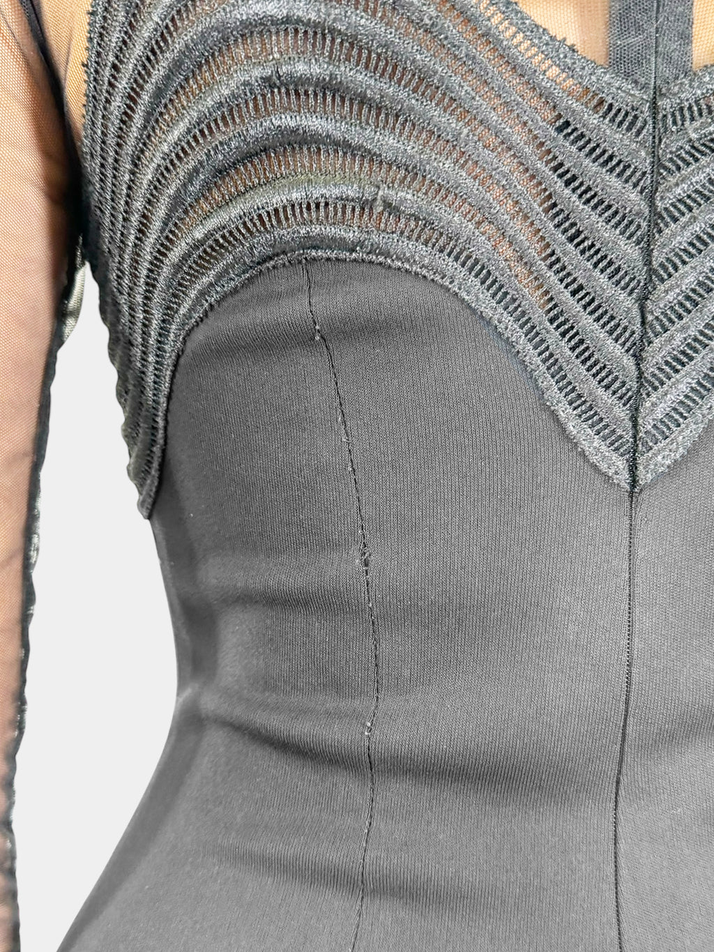 Mesh Sleeve Maxi Dress - Size S