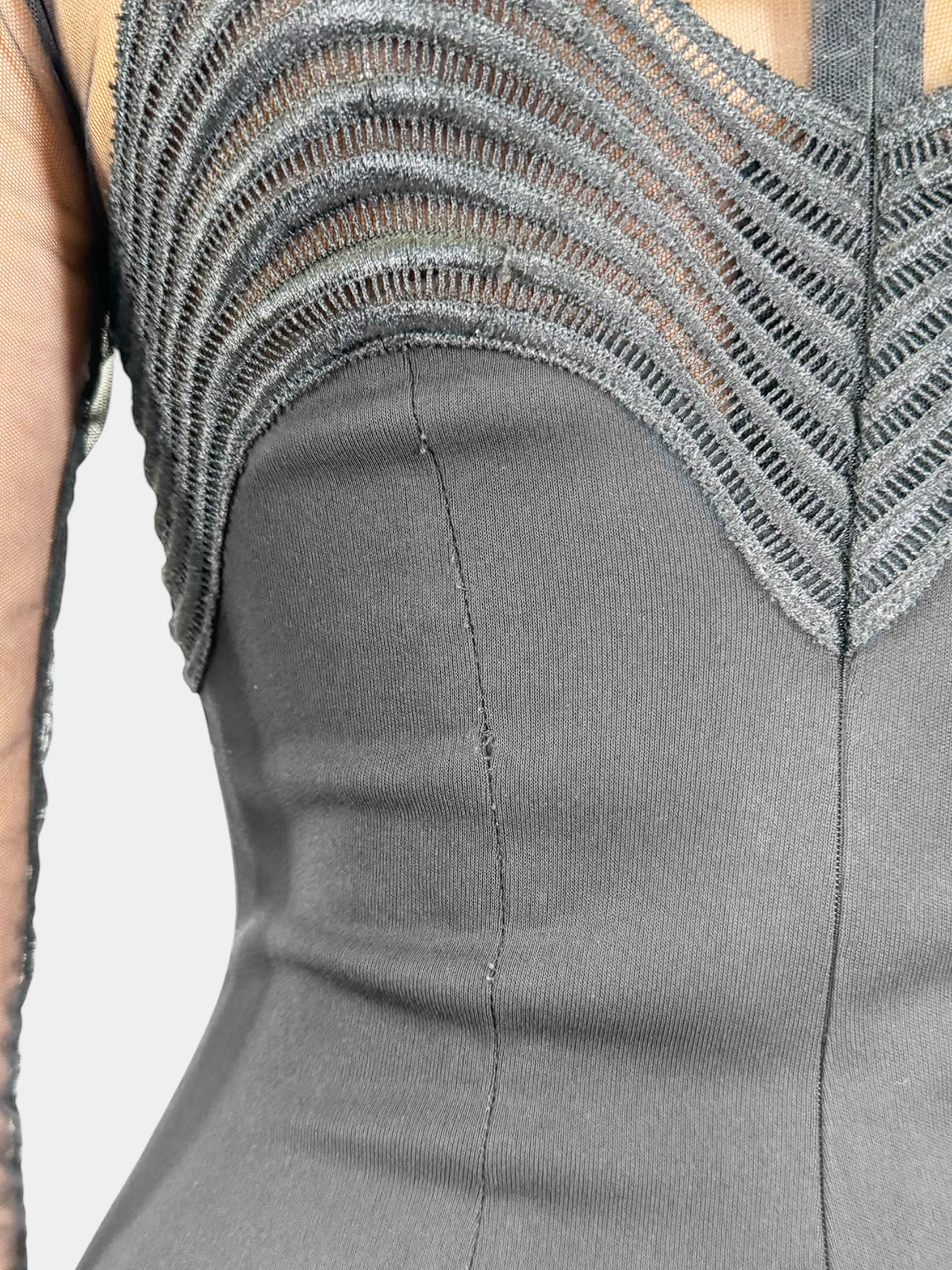 Mesh Sleeve Maxi Dress - Size S